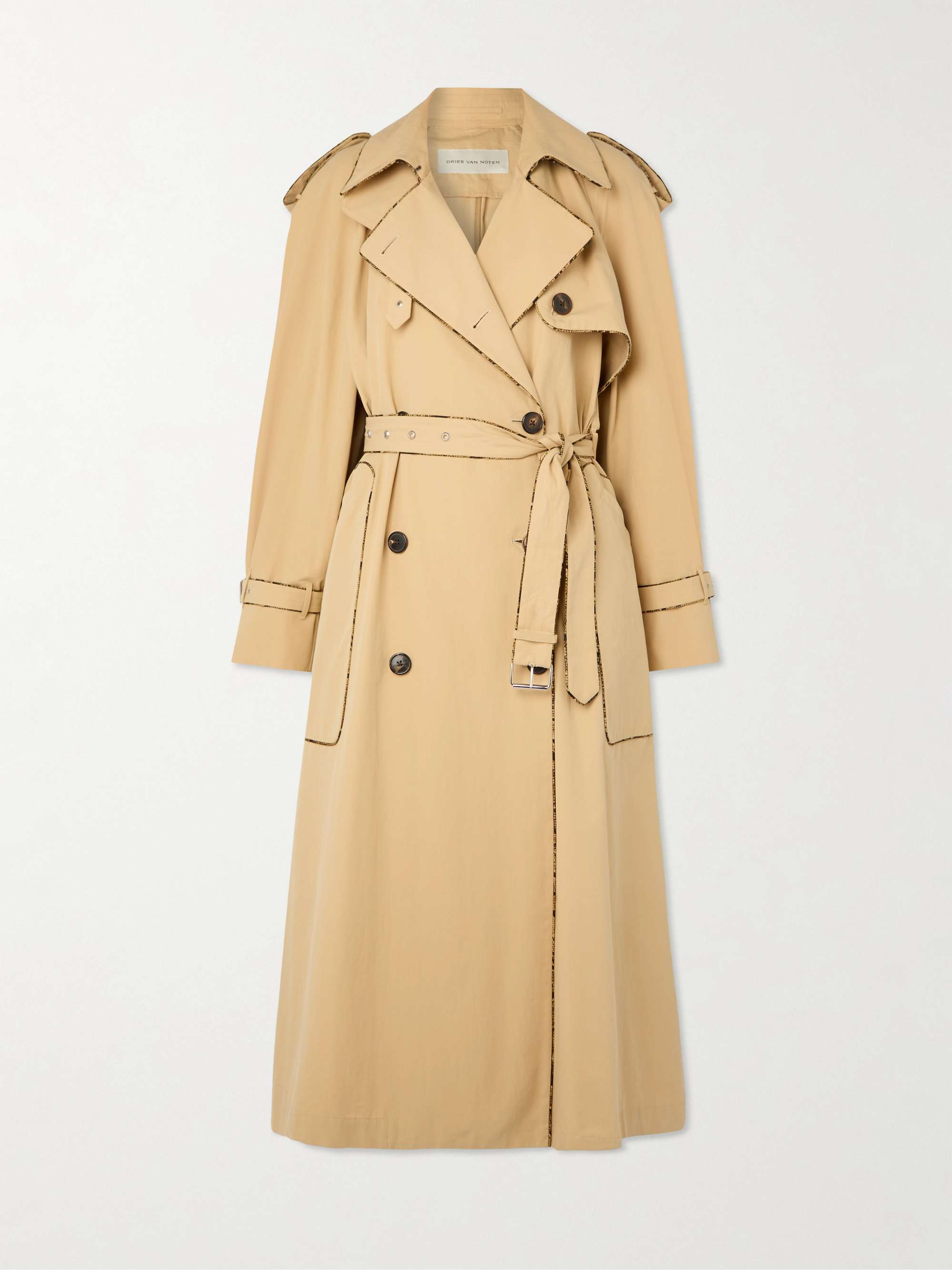 Double-breasted cotton trench coat view