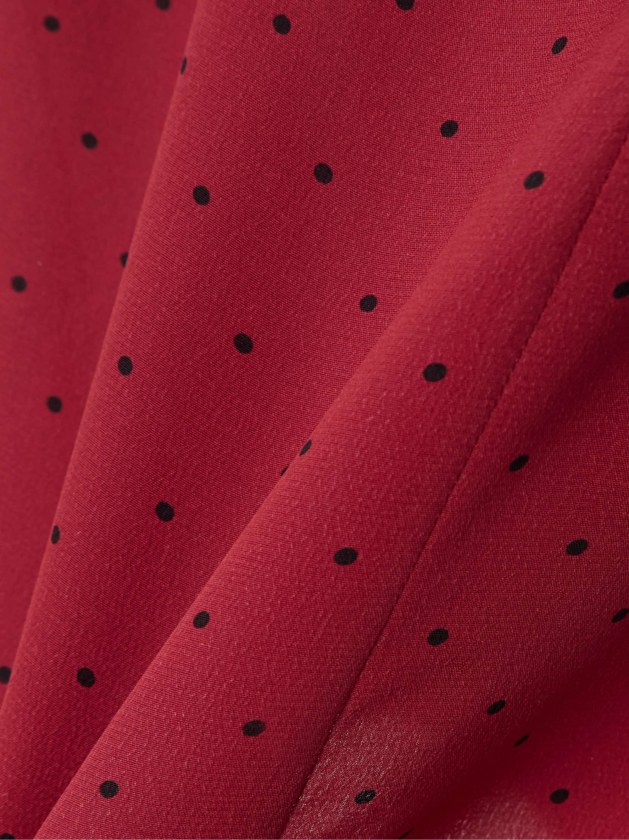 Bow-detailed polka-dot silk-crepe blouse view