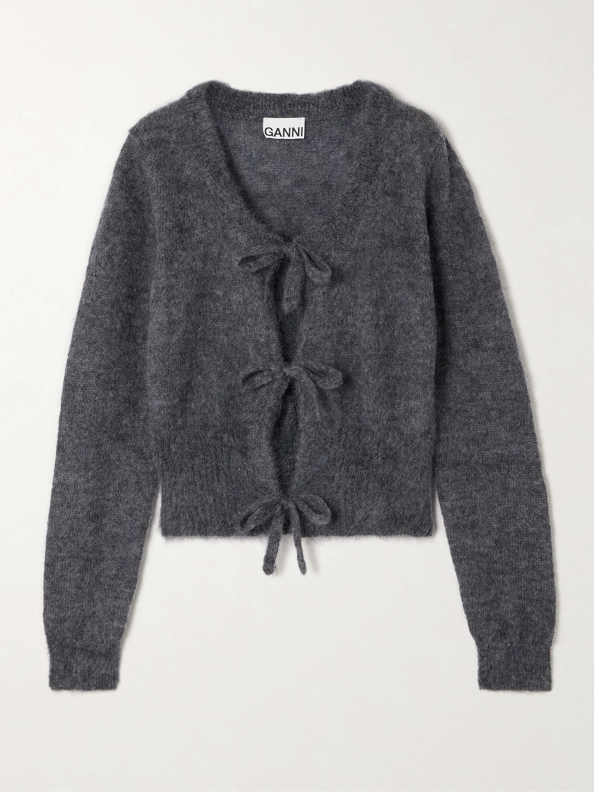 Tie-detailed mohair-blend cardigan view