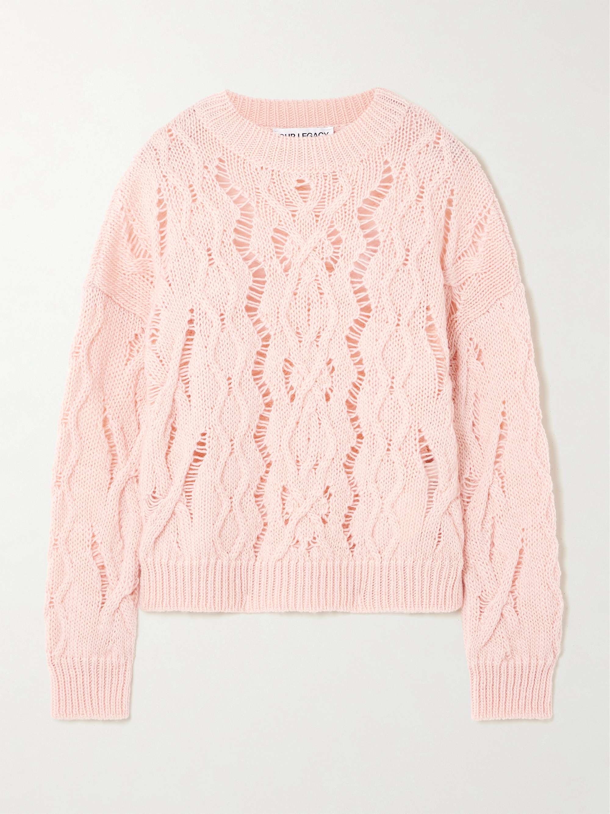 Cable Sonar open-knit wool sweater view