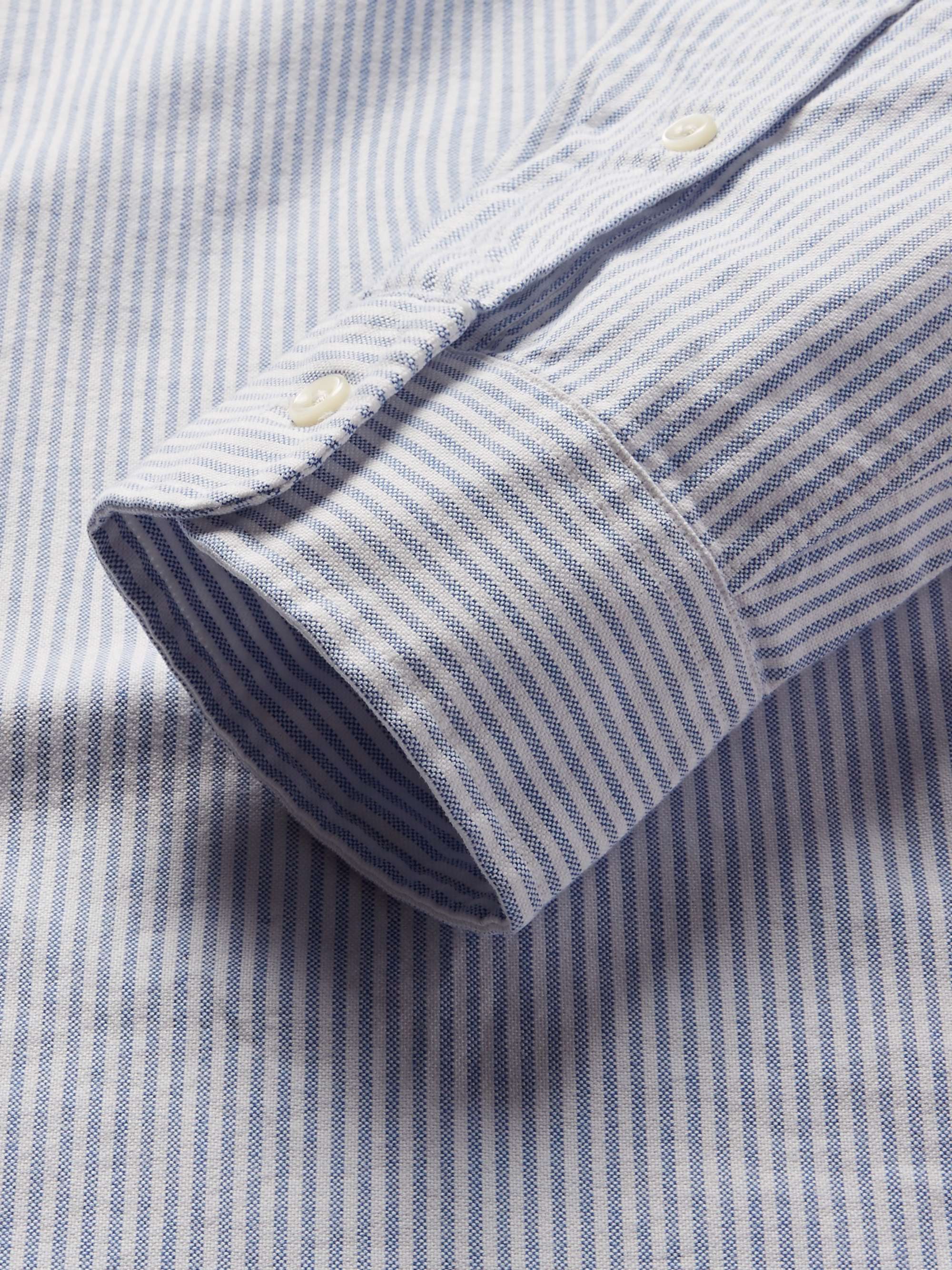 Slim-Fit Striped Cotton Oxford Shirt view
