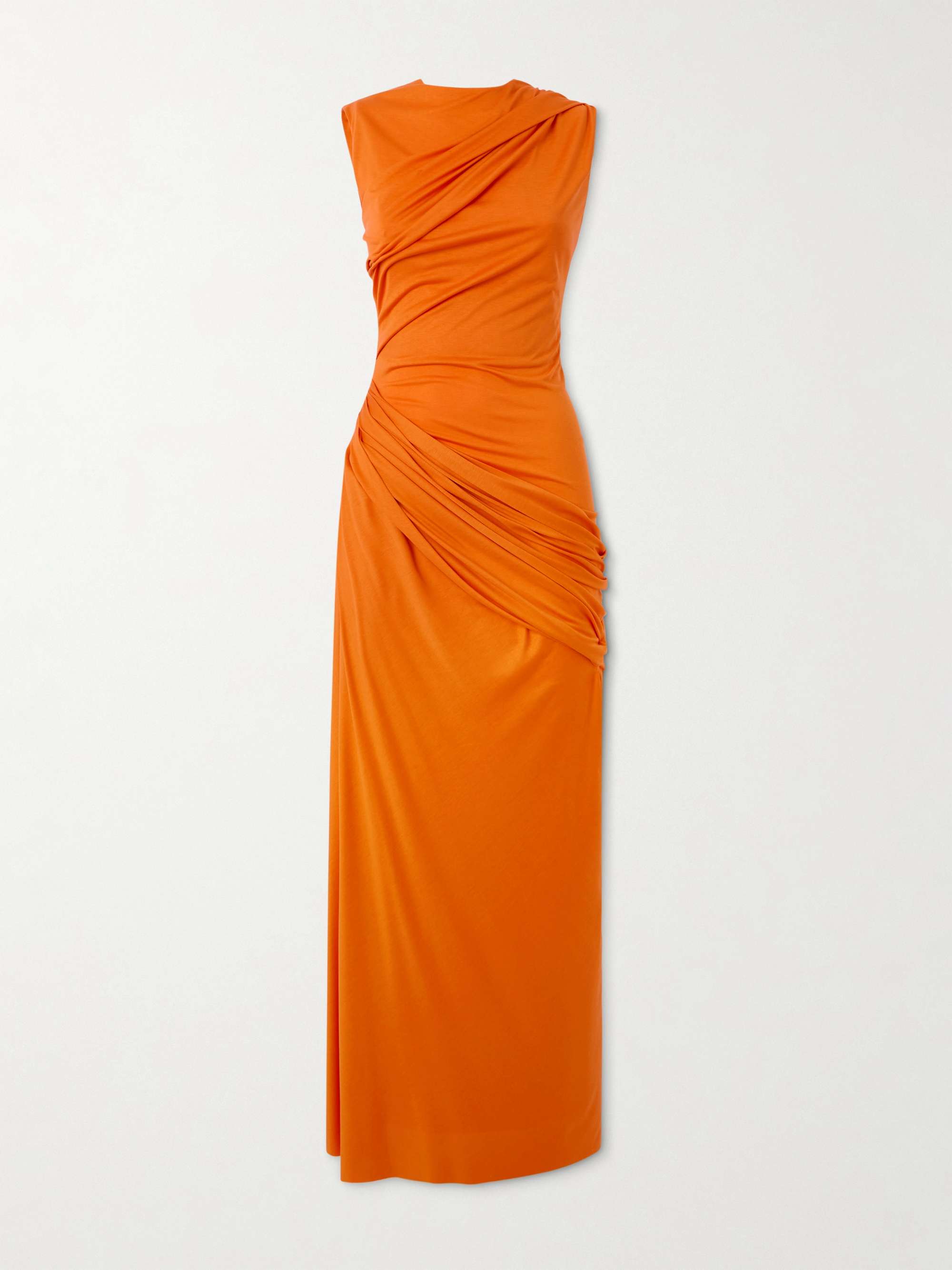 Draped silk-jersey maxi dress view