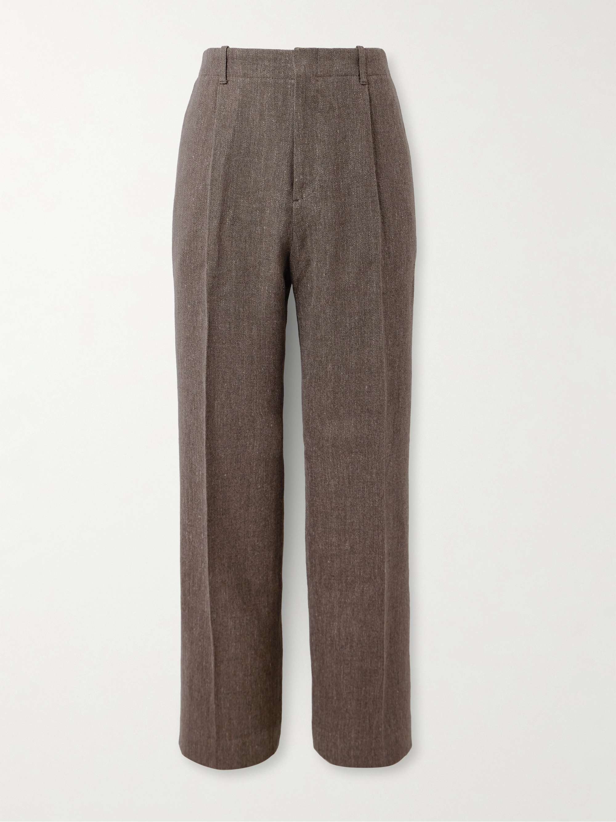 Borrowed Straight-Leg Linen and Cotton-Blend Trousers view