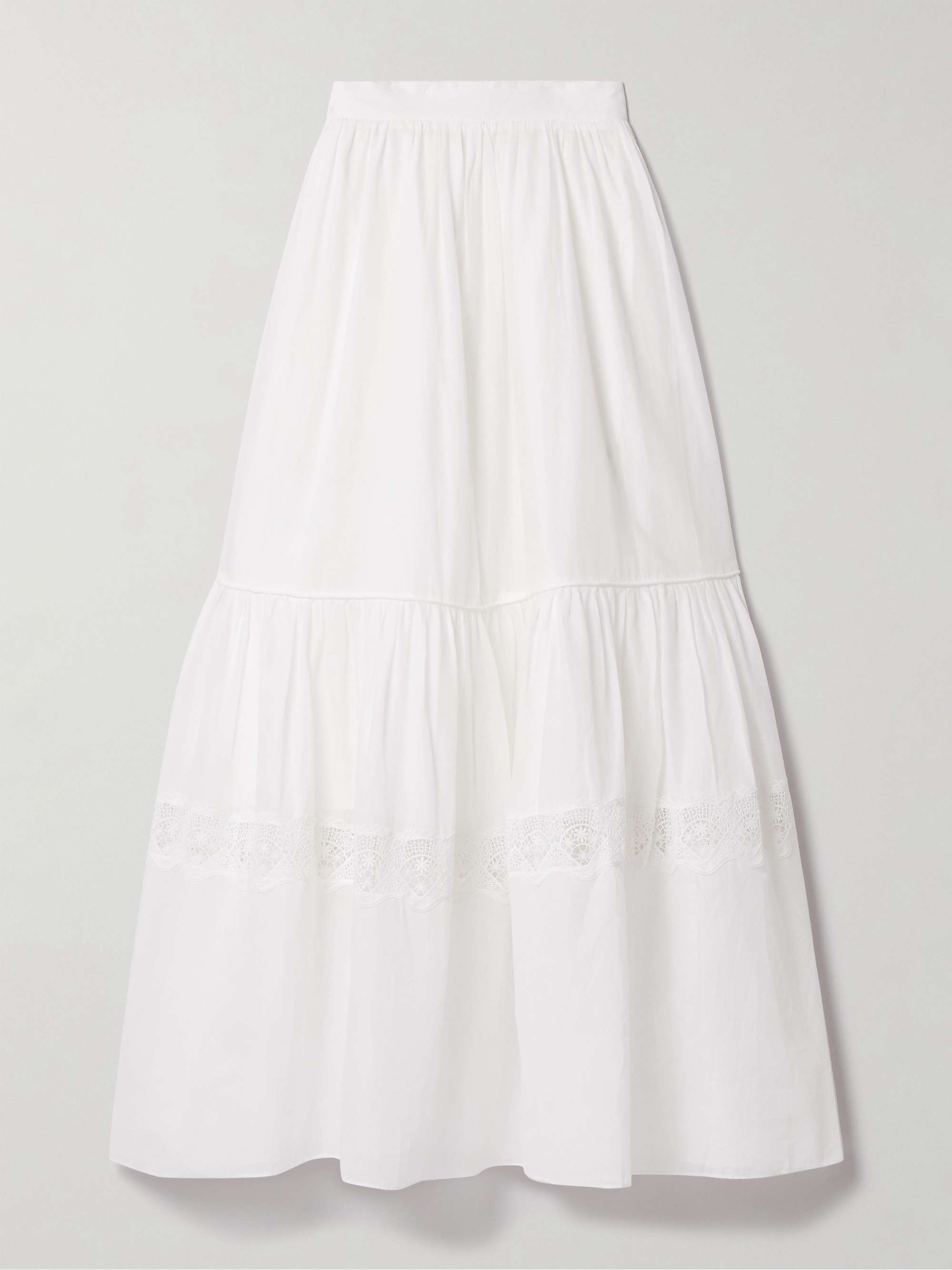 Chant crochet-trimmed cotton-voile maxi skirt view