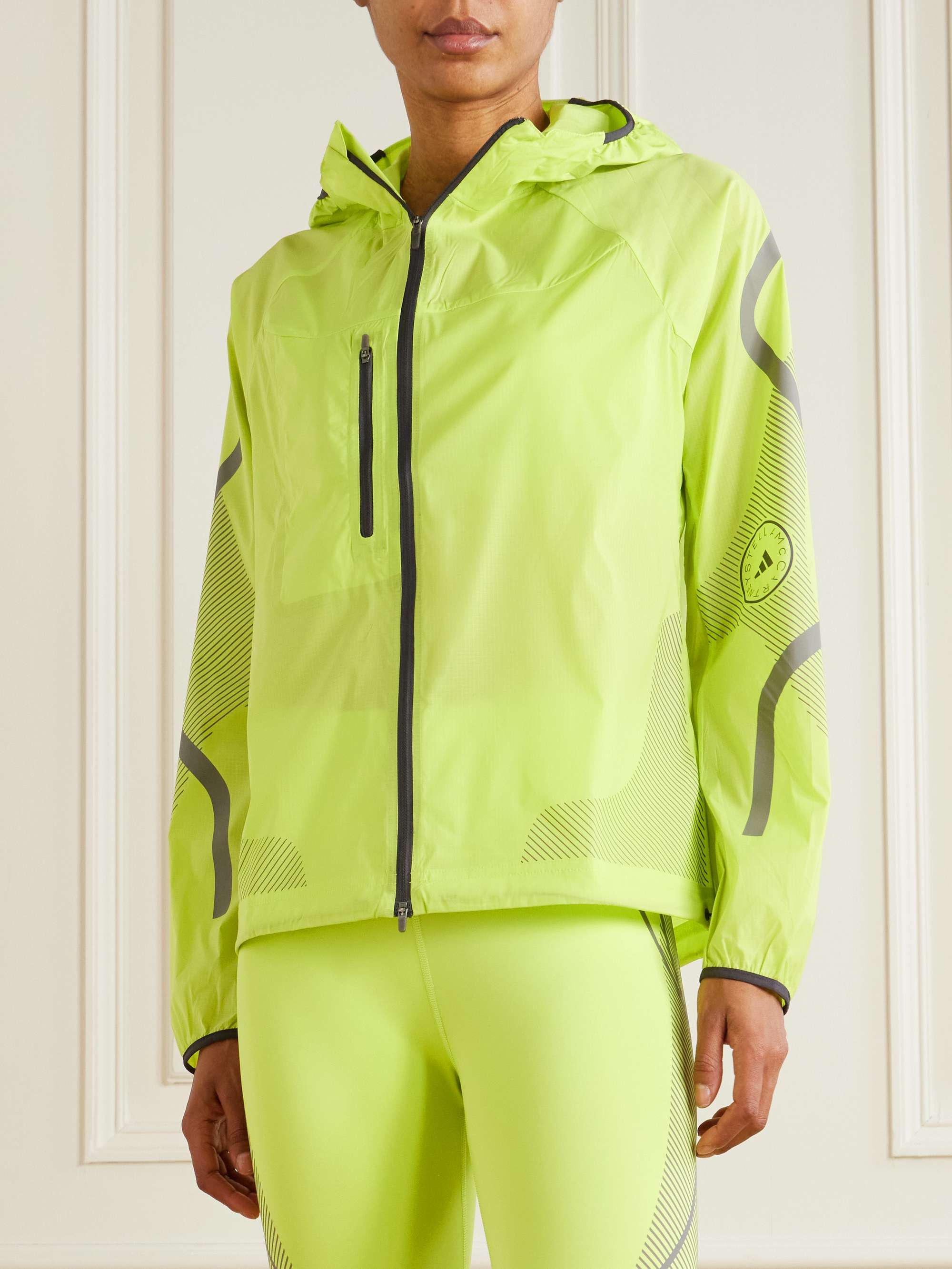 TruePace hooded neon recycled-shell track jacket view