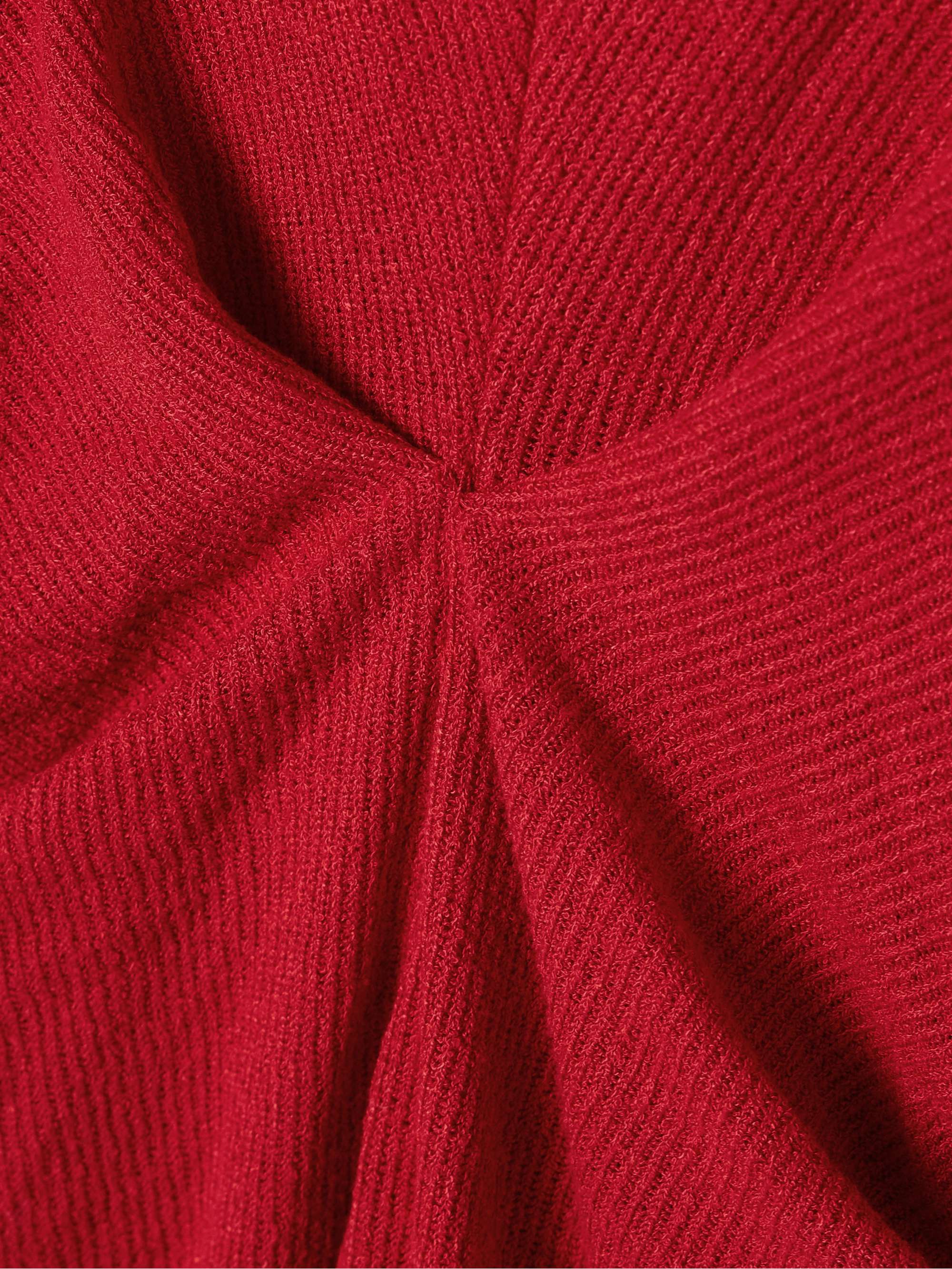 Gathered ribbed-knit maxi dress view