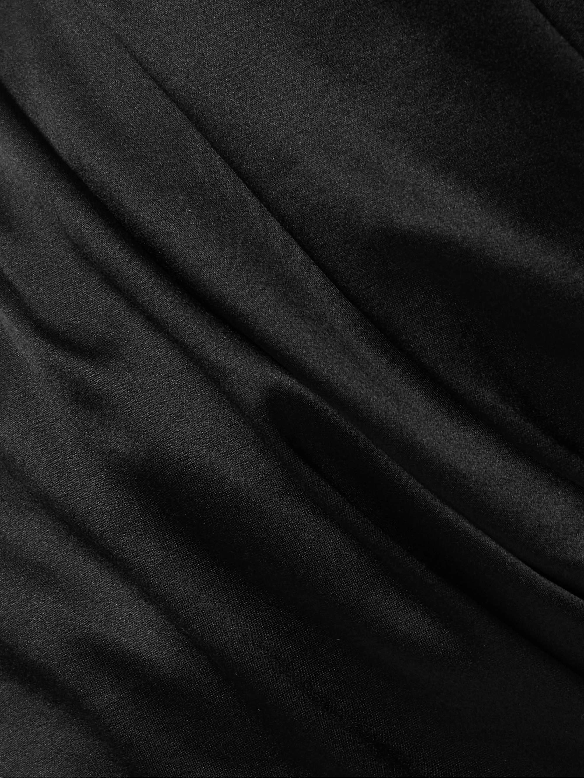 Phare one-shoulder draped silk-blend satin top view