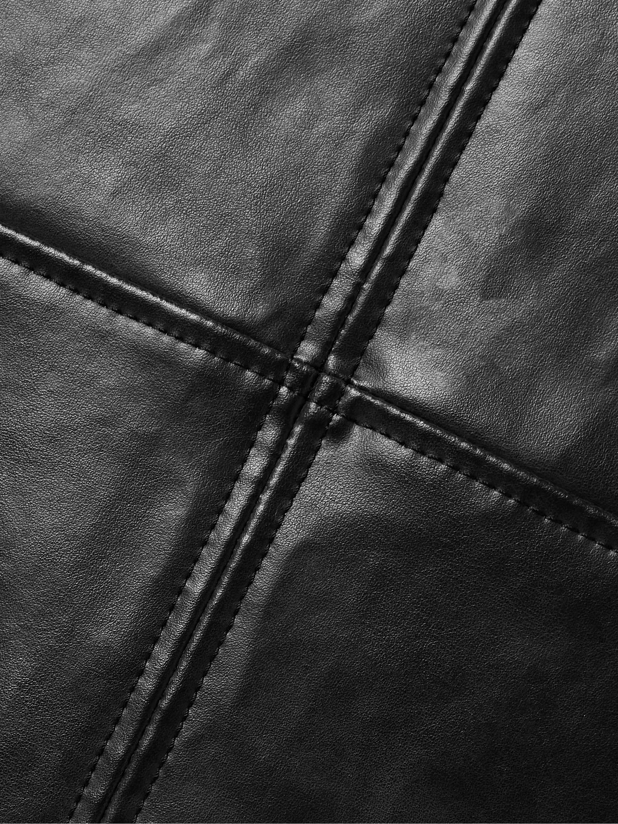 Paneled faux leather midi skirt view