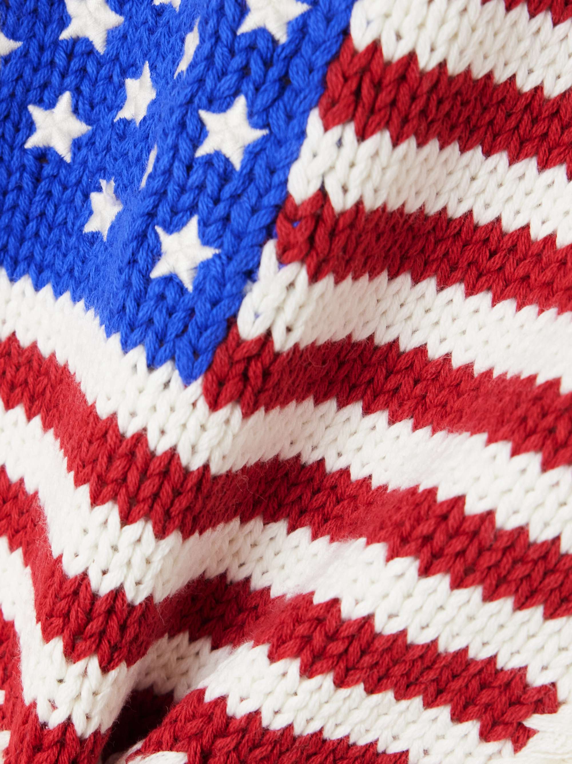 Intarsia and cable-knit cotton sweater view