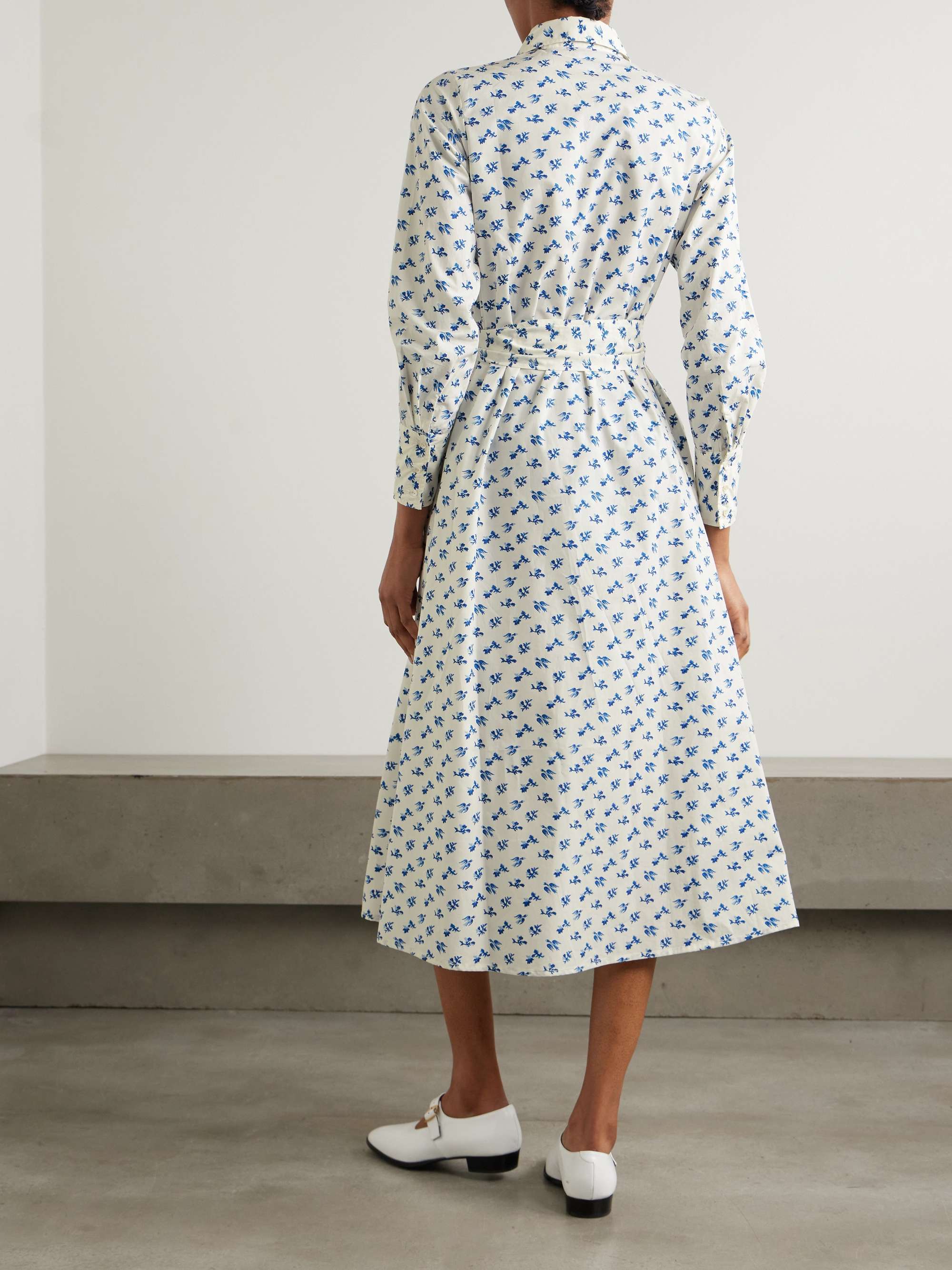Alceste floral-print cotton-poplin midi shirt dress view