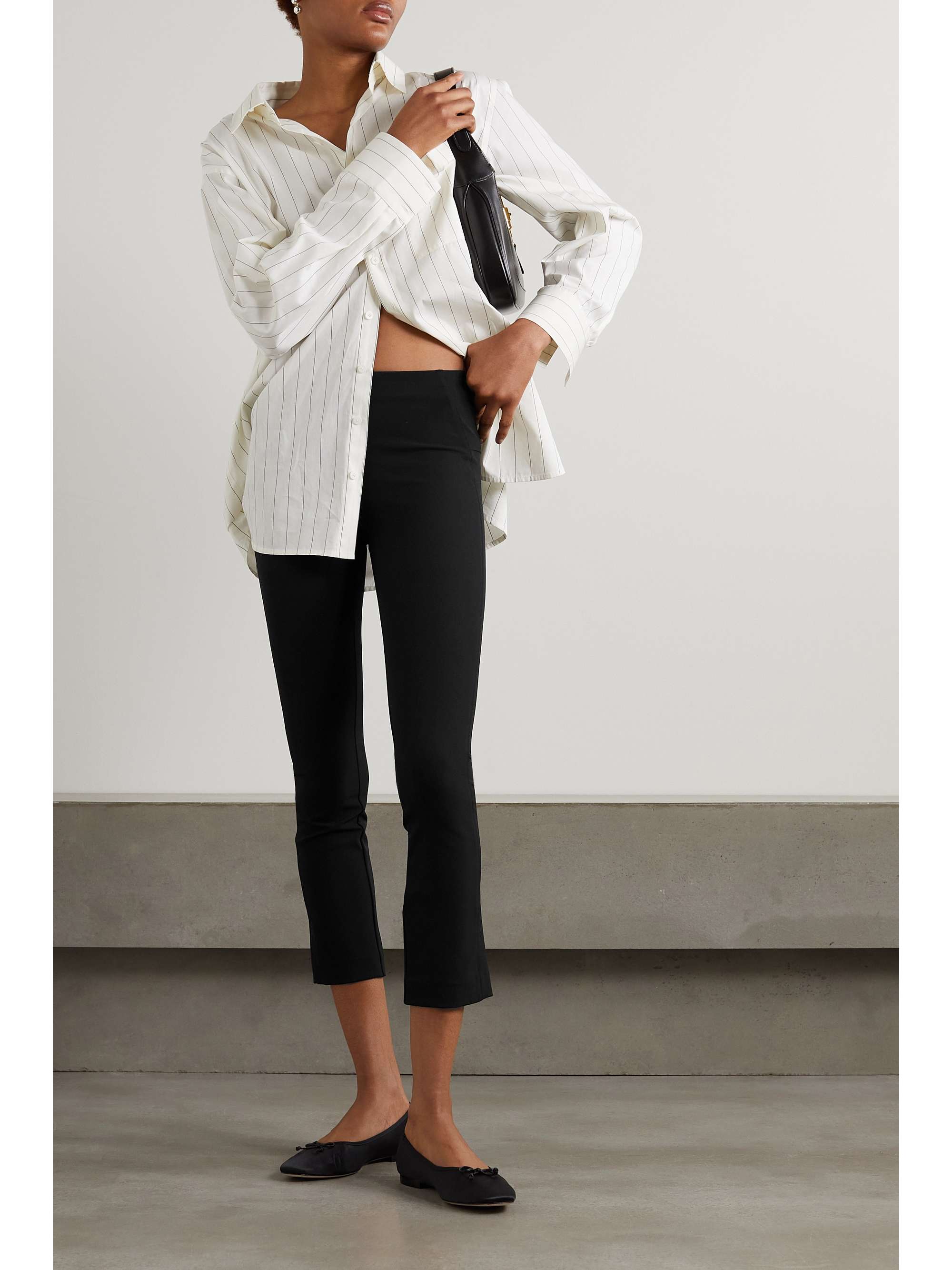 Cropped stretch-crepe skinny pants view