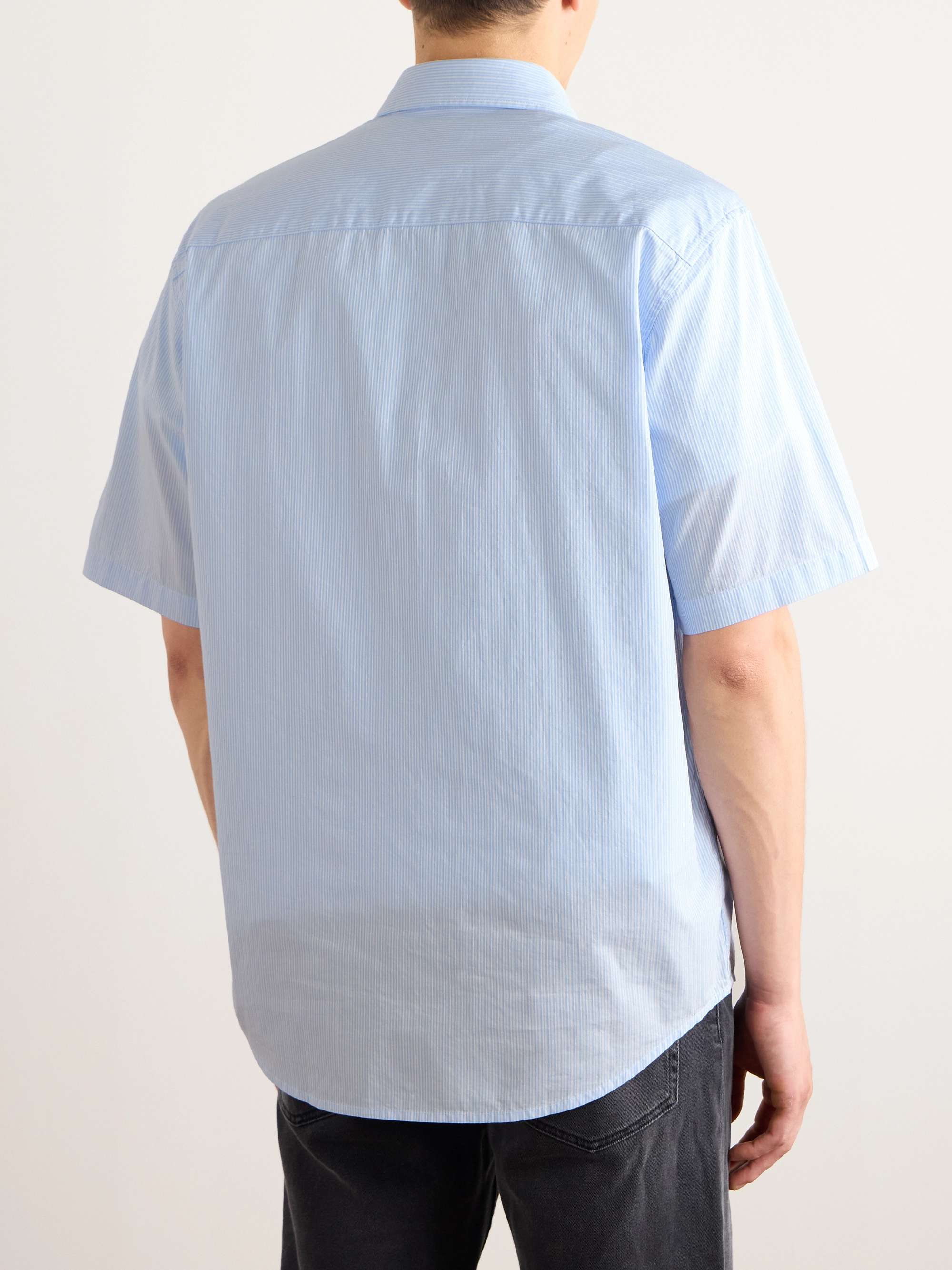 Freddy 5973 Embroidered Striped Cotton-Poplin Shirt view