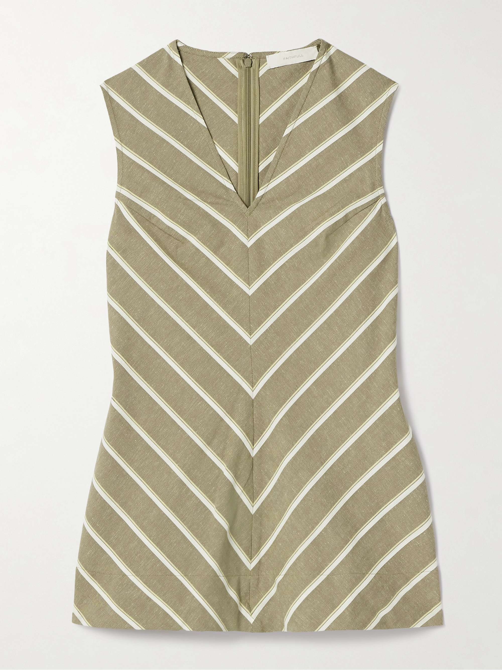 Marteret striped cotton and linen-blend tank view