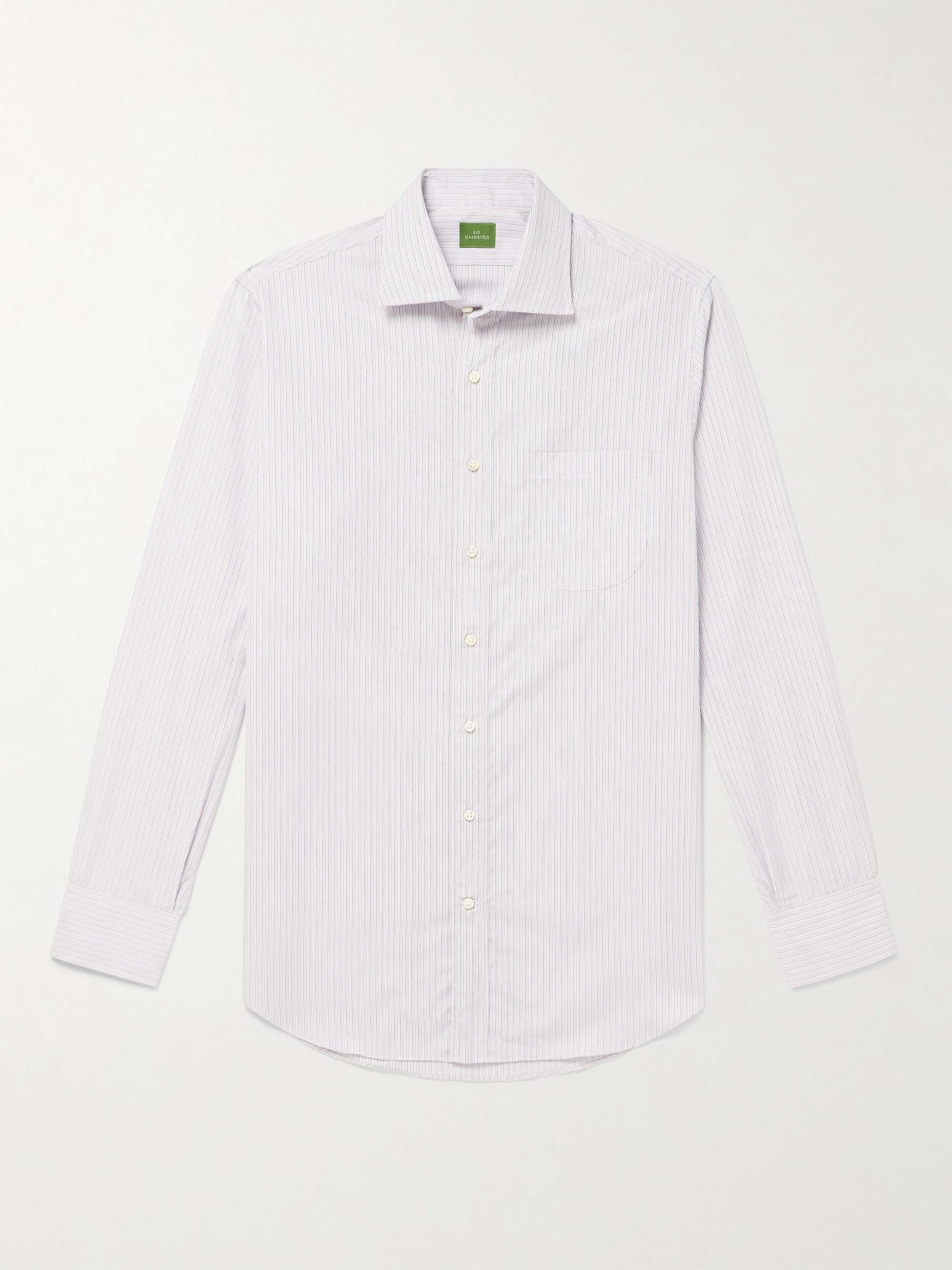 Slim-Fit Striped Cotton-Poplin Shirt view