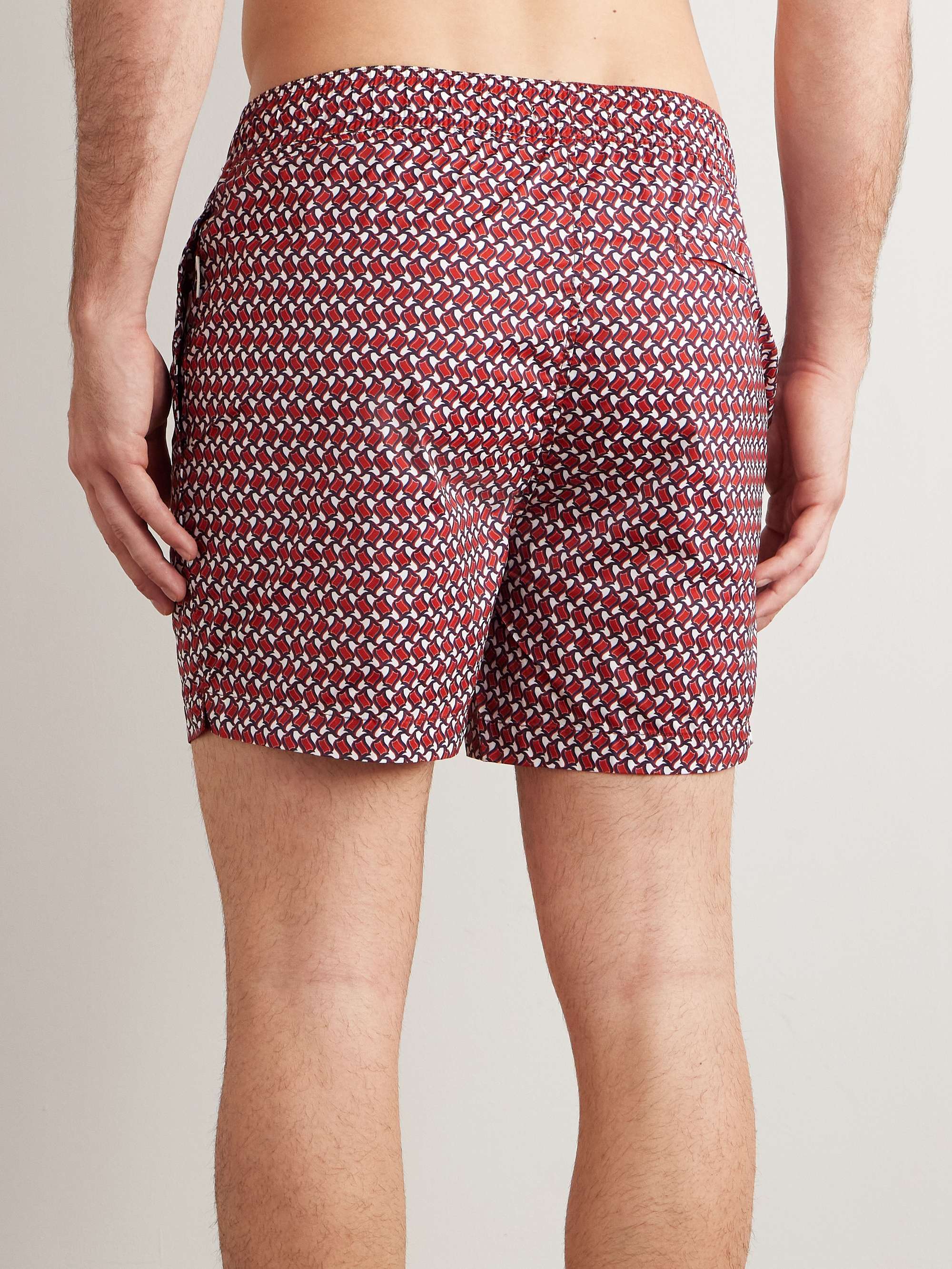 Slim-Fit Mid-Length Printed Swim Shorts view