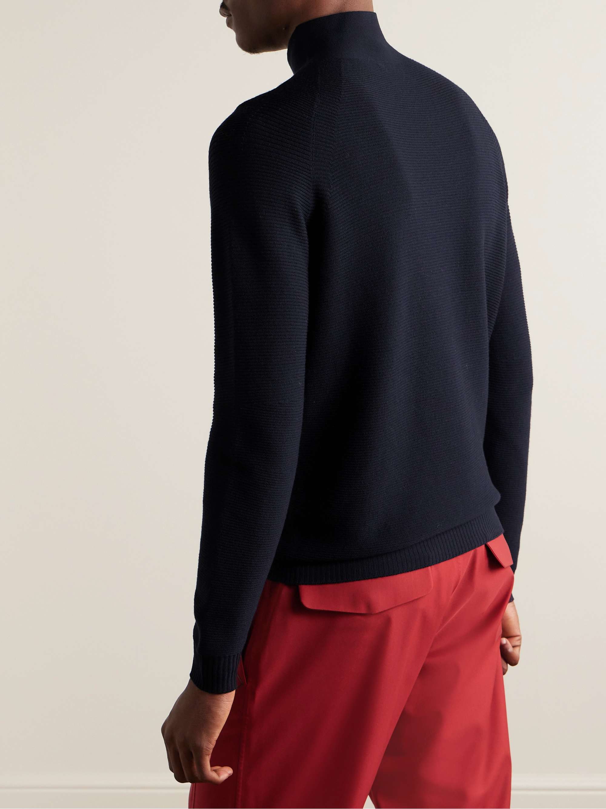 Lupetto Slim-Fit Ribbed Wish® Virgin Wool-Blend Rollneck Ski Base Layer view