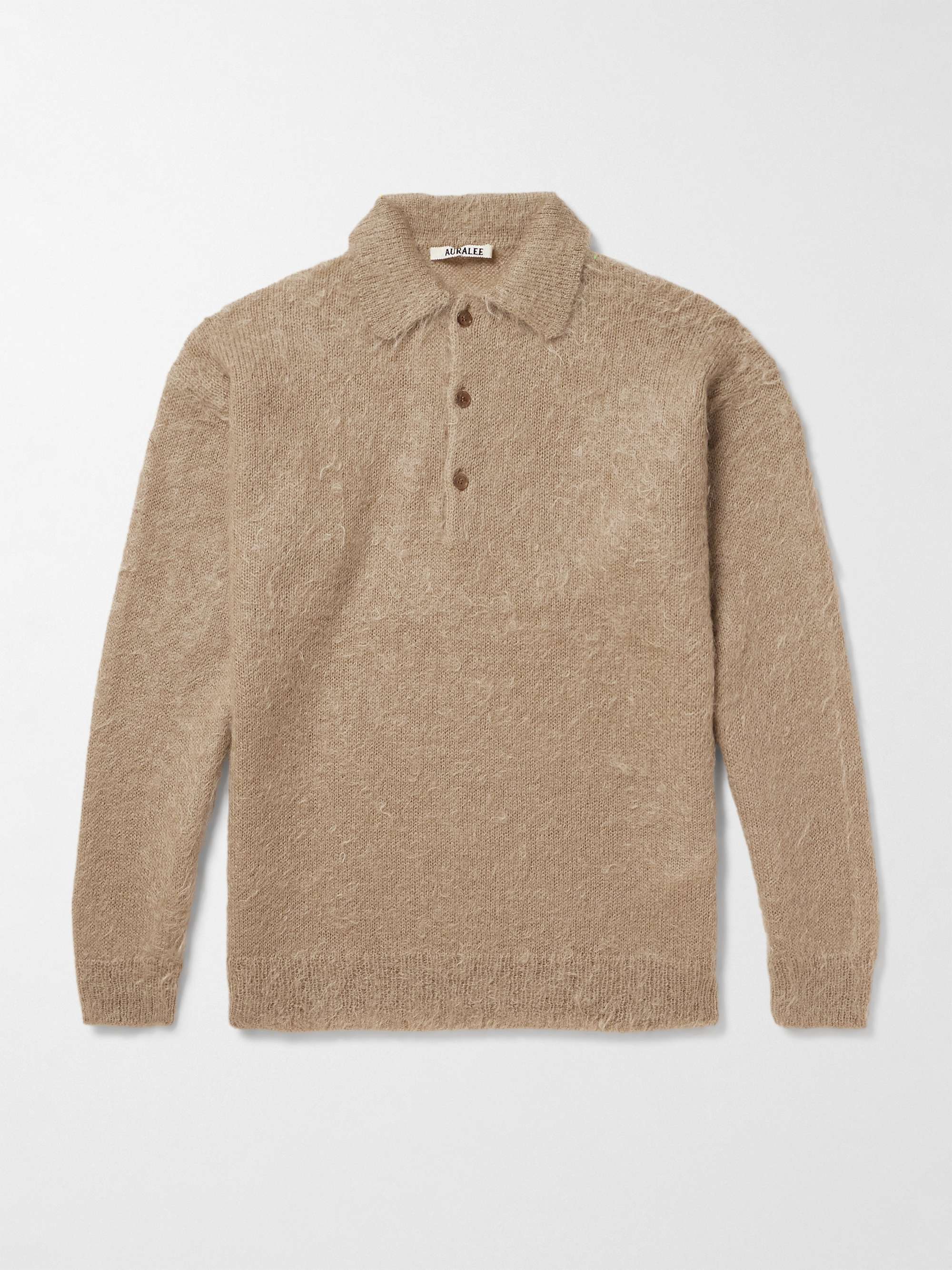 Mohair and Wool-Blend Polo Shirt view