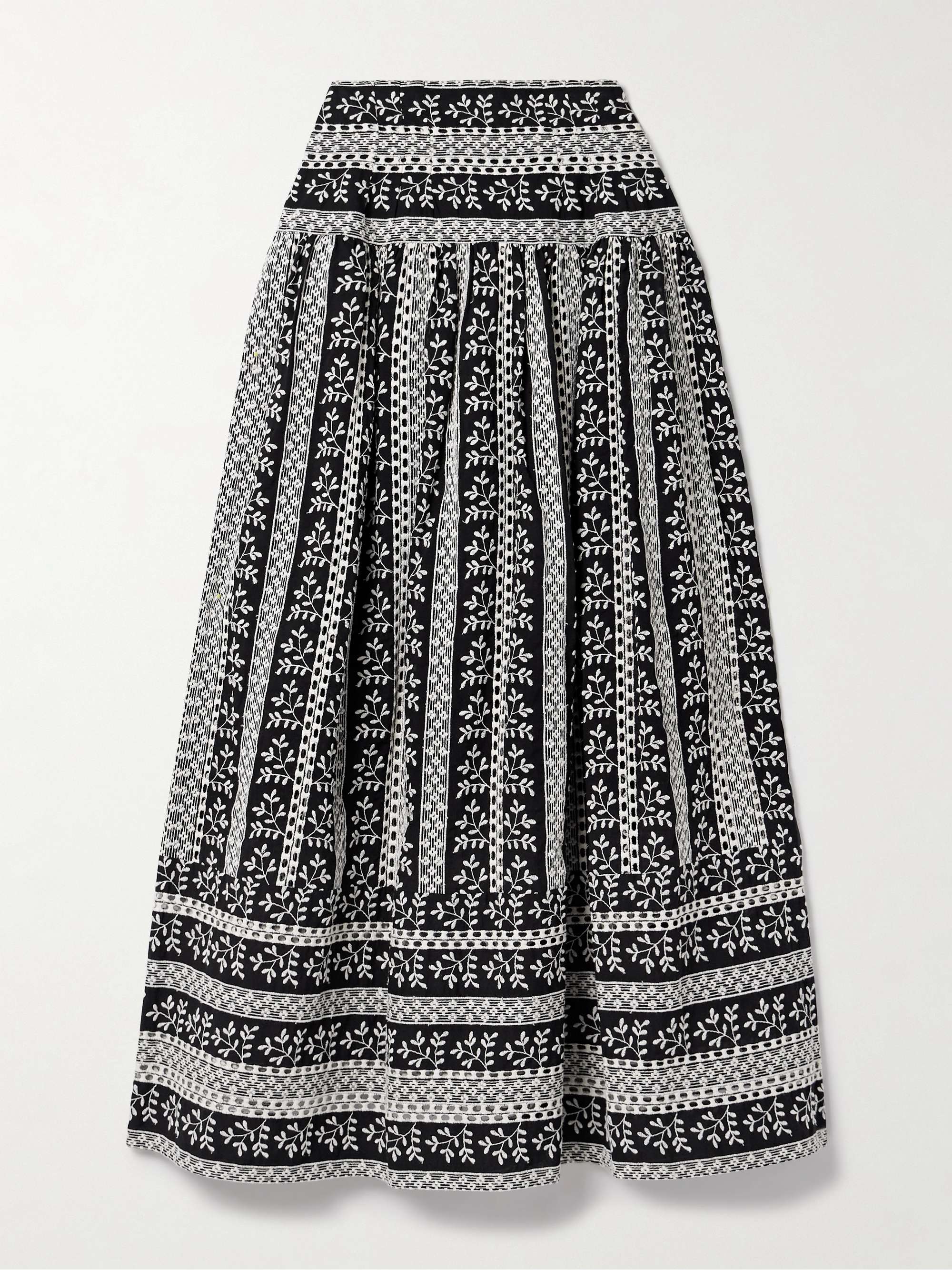 Castagneto embroidered cotton-voile maxi skirt view
