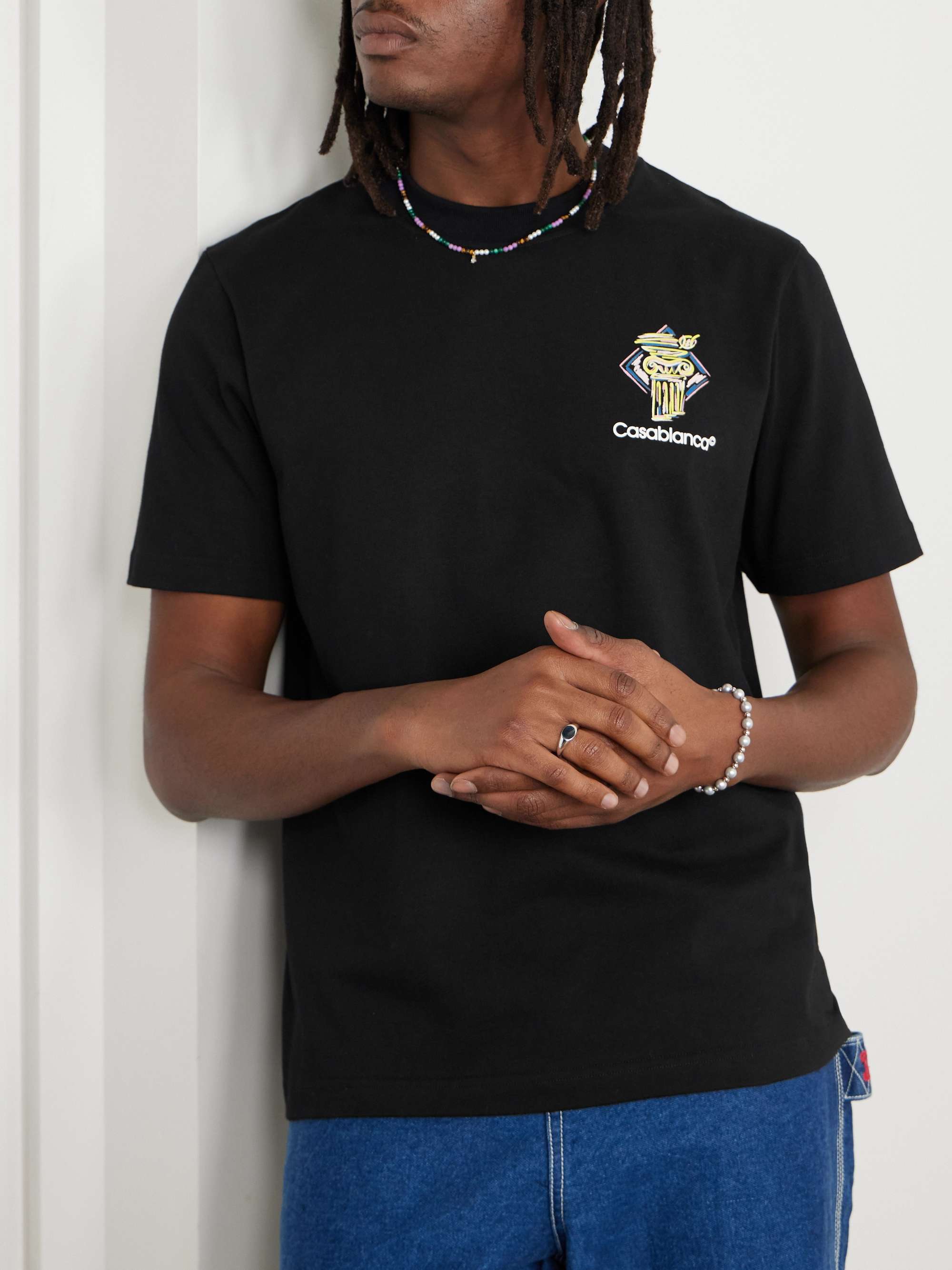 Diamond Column Printed Organic Cotton-Jersey T-Shirt view