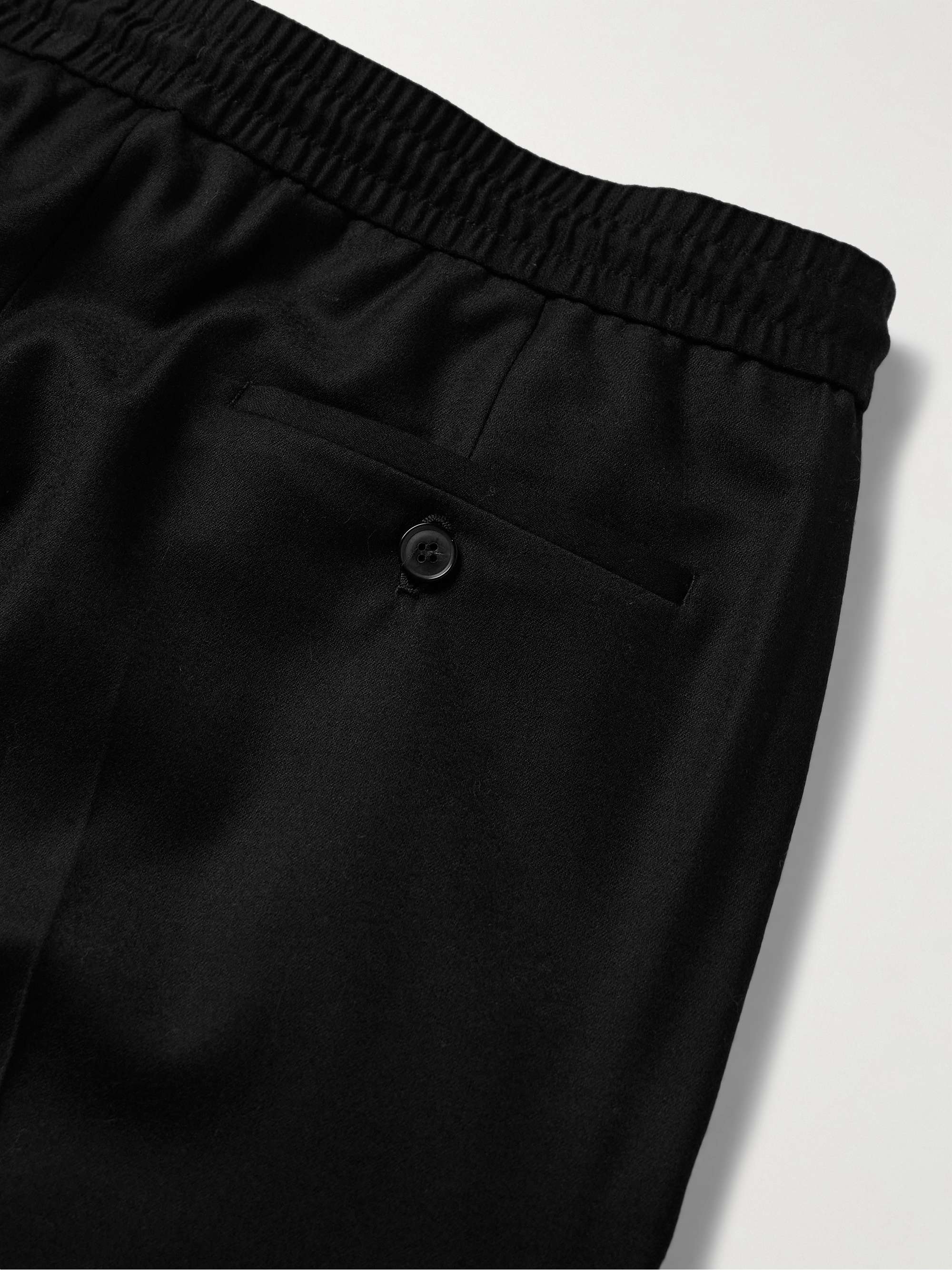 Slim-Fit Wool and Cashmere-Blend Flannel Drawstring Trousers view