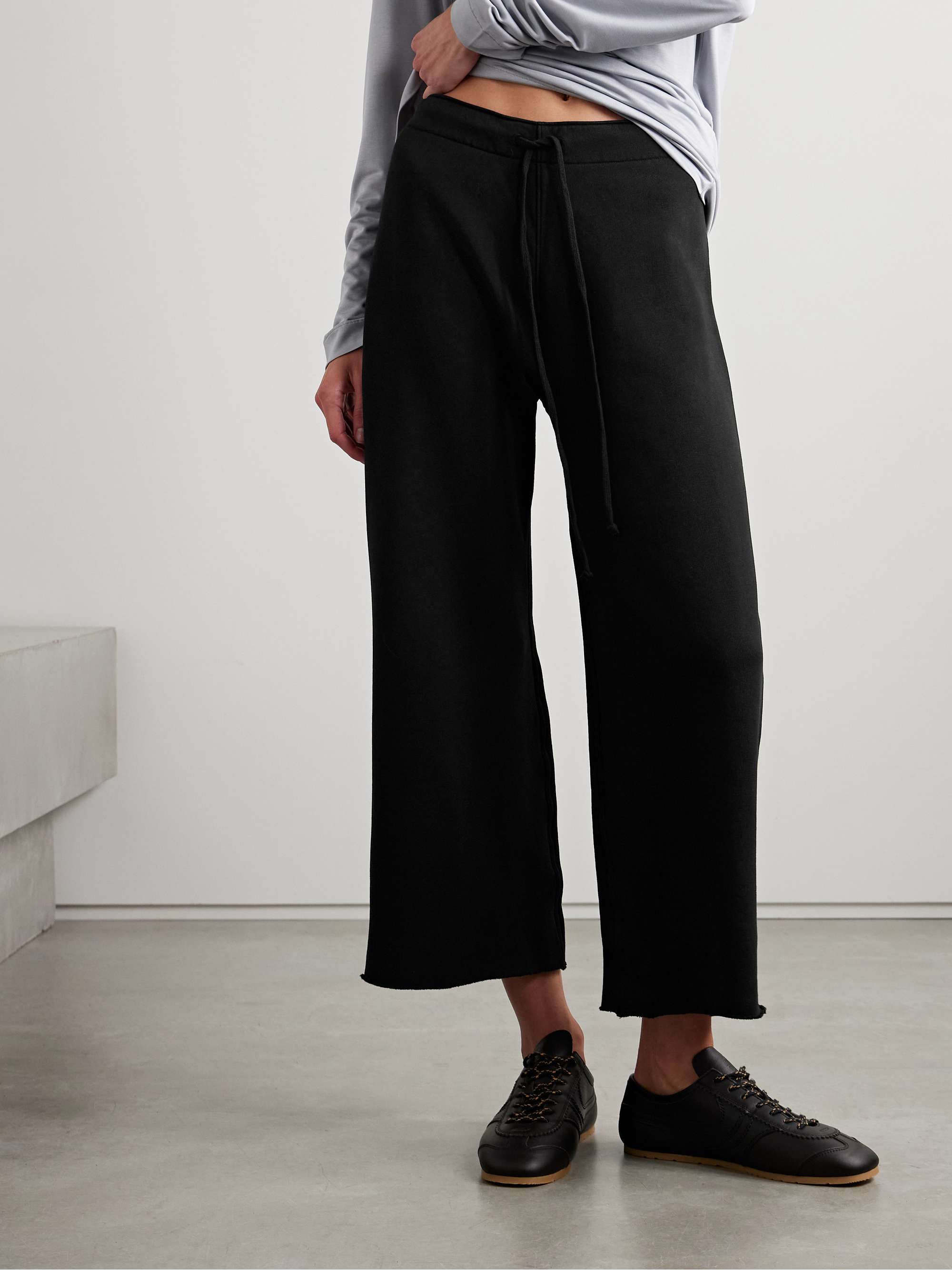Kiki cropped voile-trimmed cotton-jersey track pants view