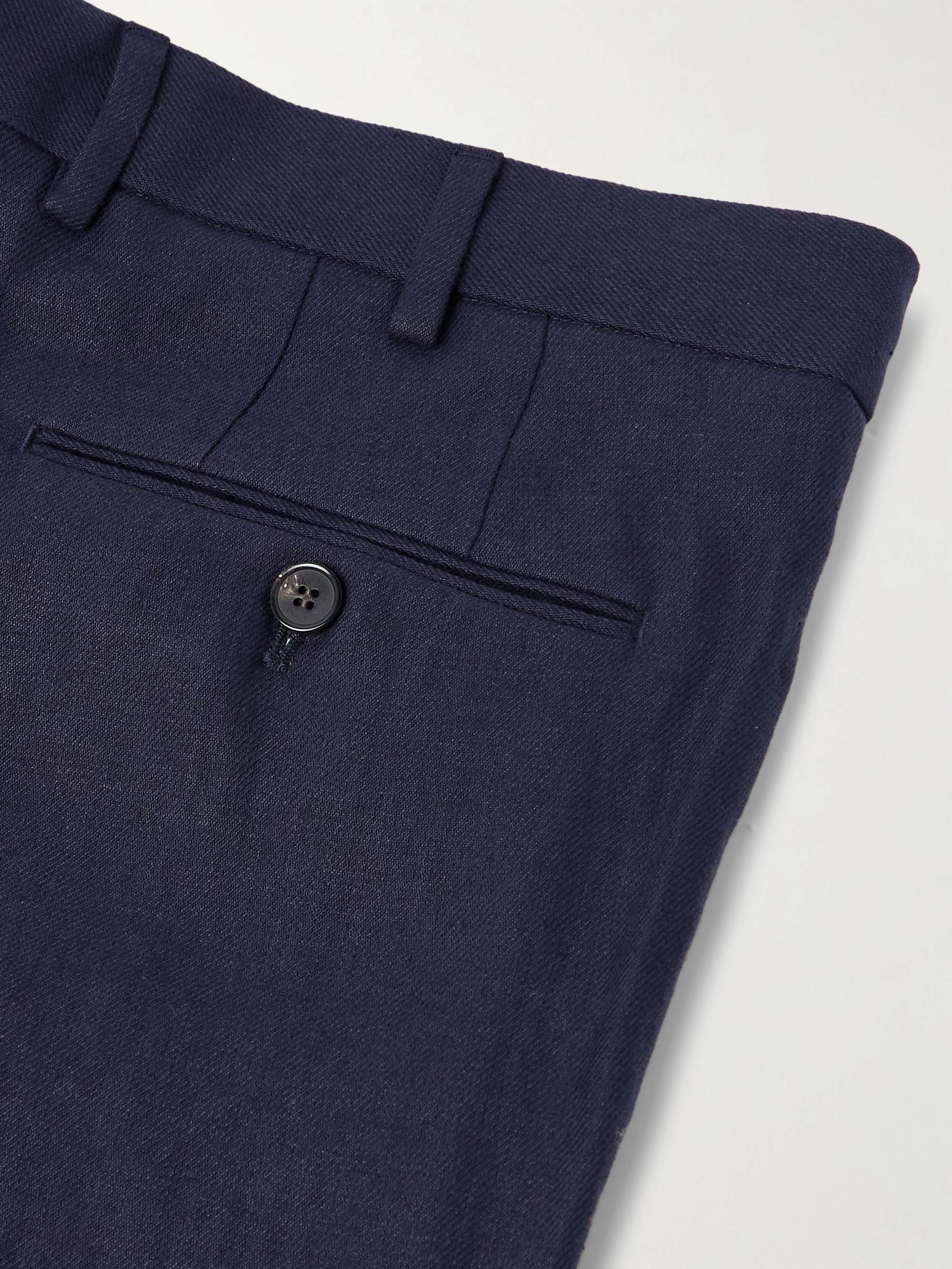 Carlo Straight-Leg Linen Suit Trousers view
