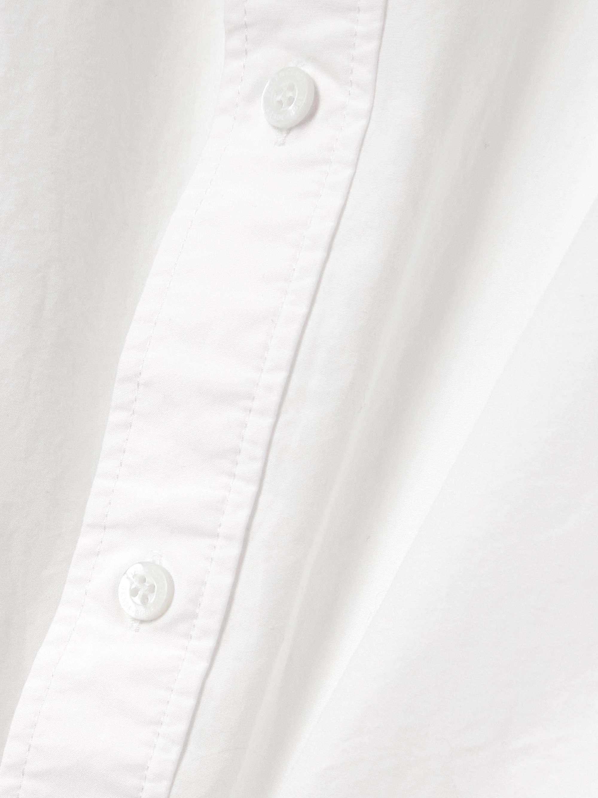 Oversized off-the-shoulder cotton-poplin shirt view