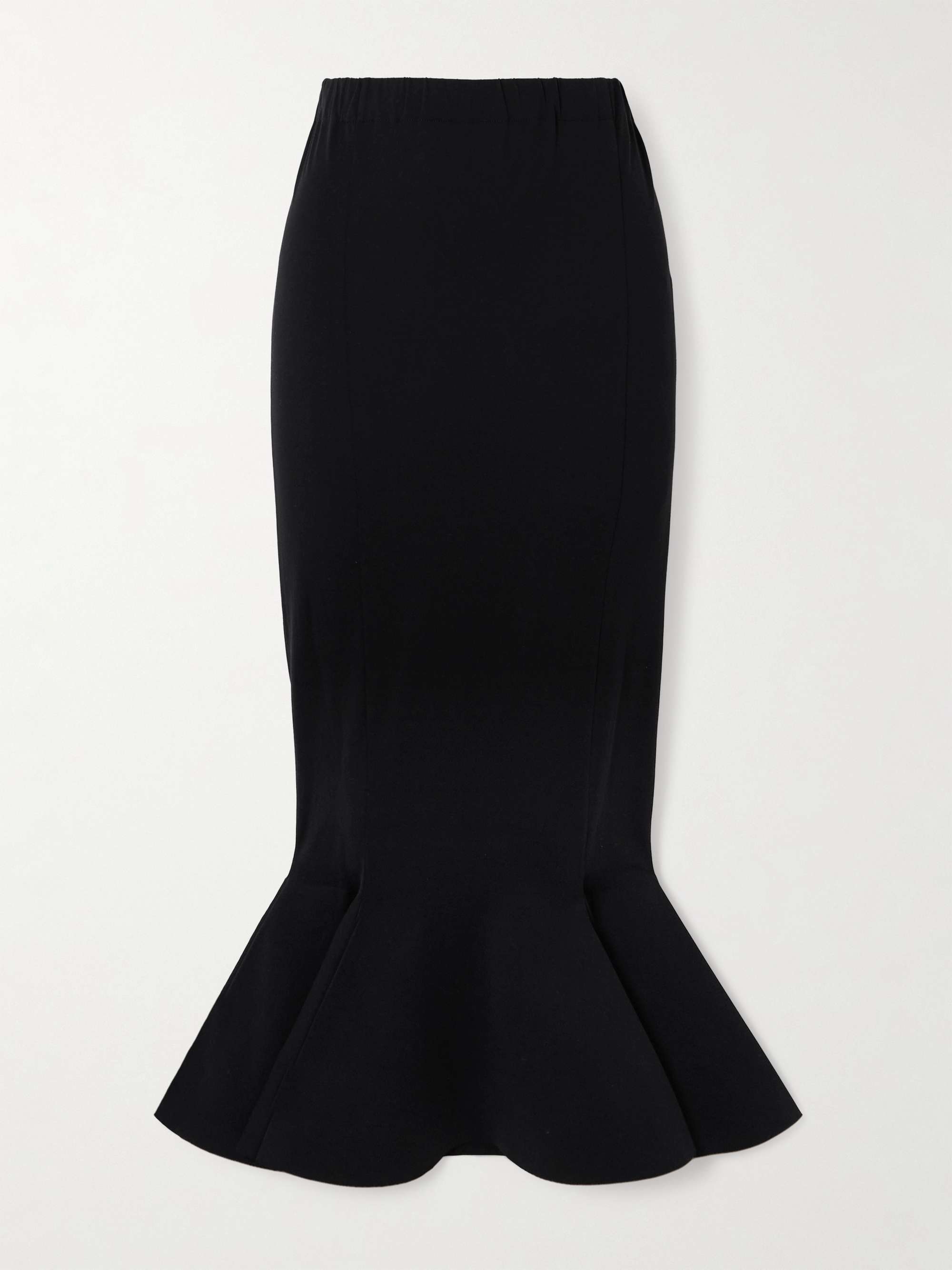 Pleated cotton-jersey midi skirt view