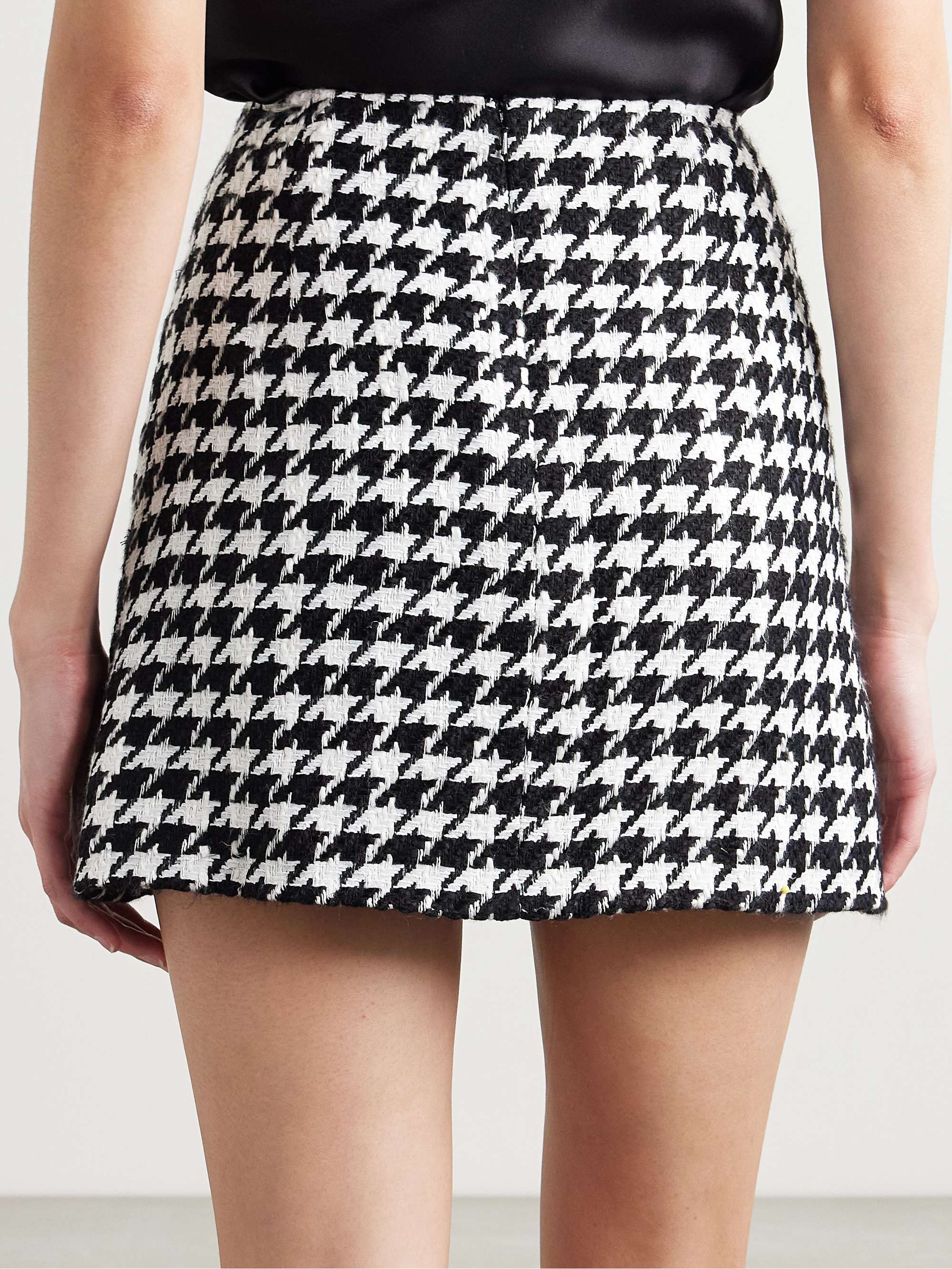 Houndstooth tweed mini skirt view
