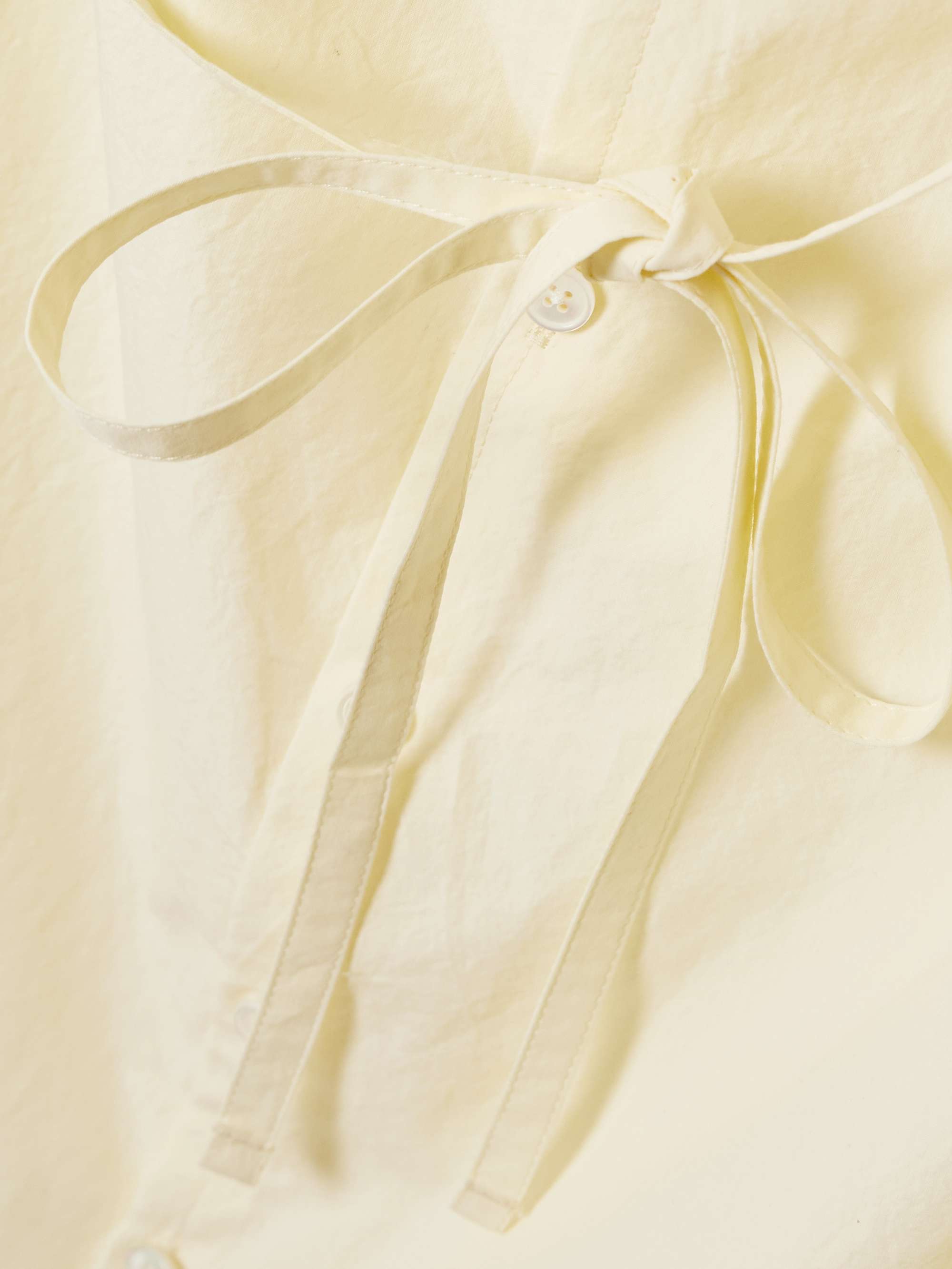 Asymmetric belted cotton-crepe midi dress view