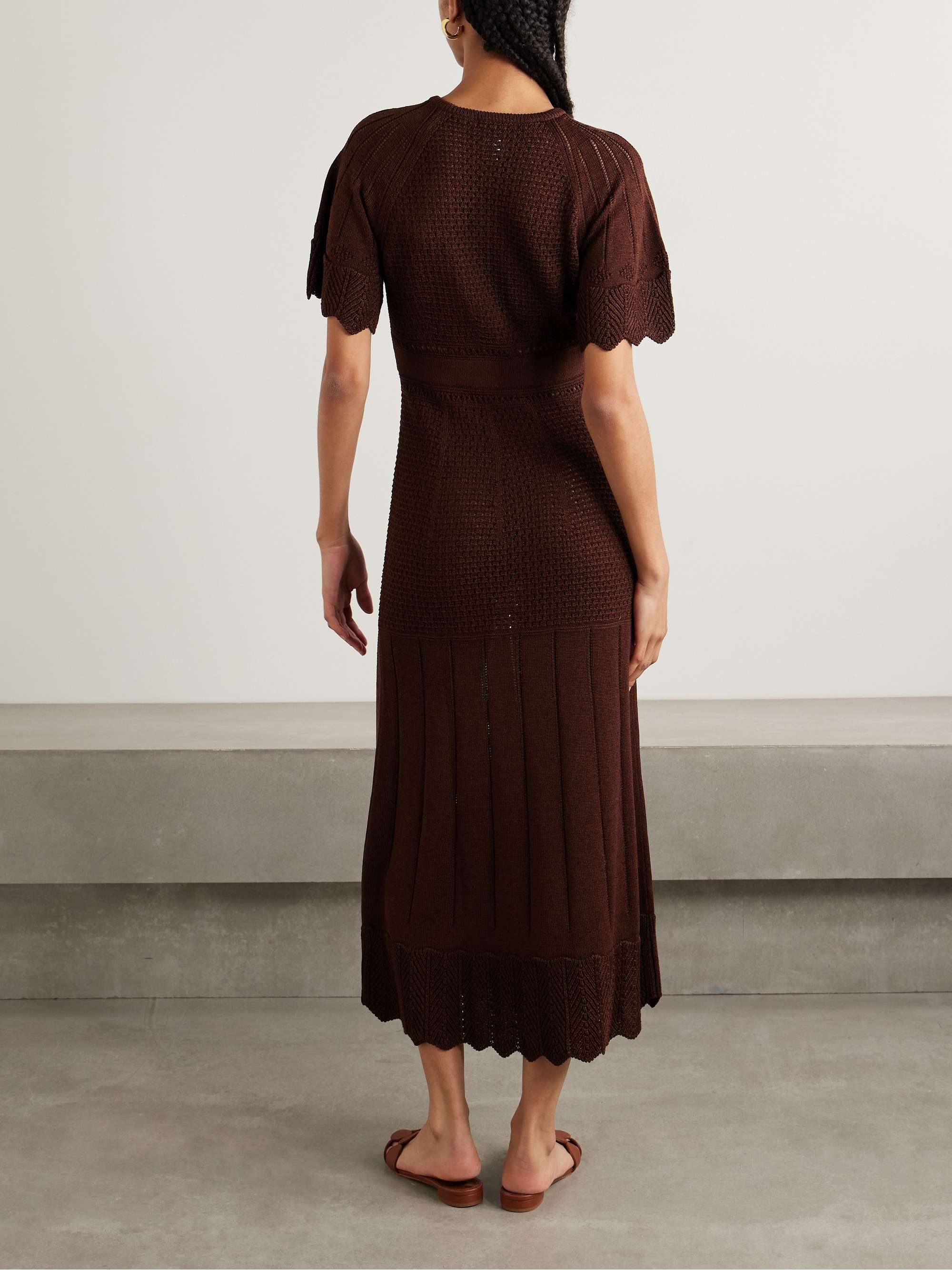 Imaginaire pointelle-knit cotton-blend maxi dress view