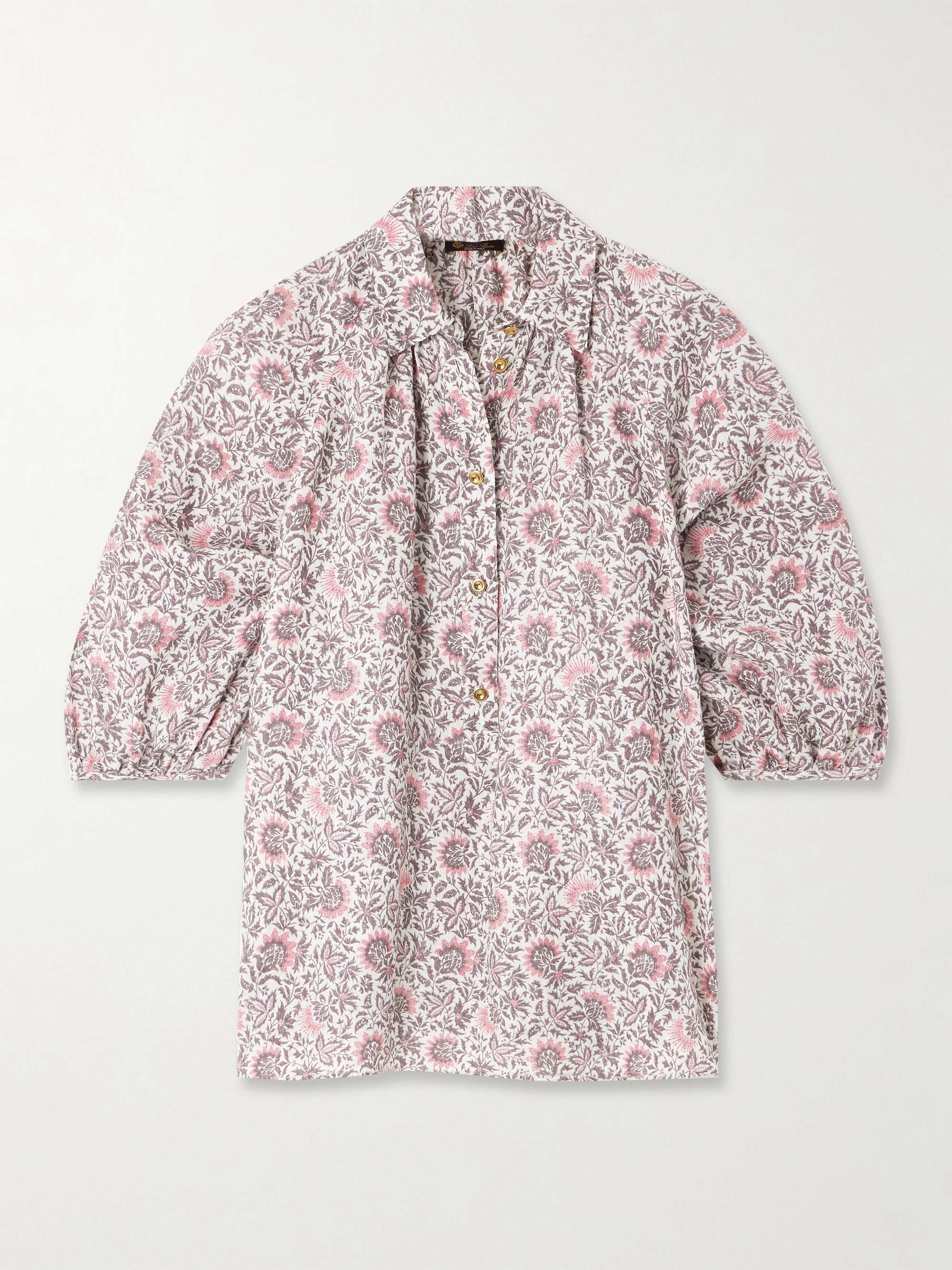 Olivia oversized printed linen shirt view