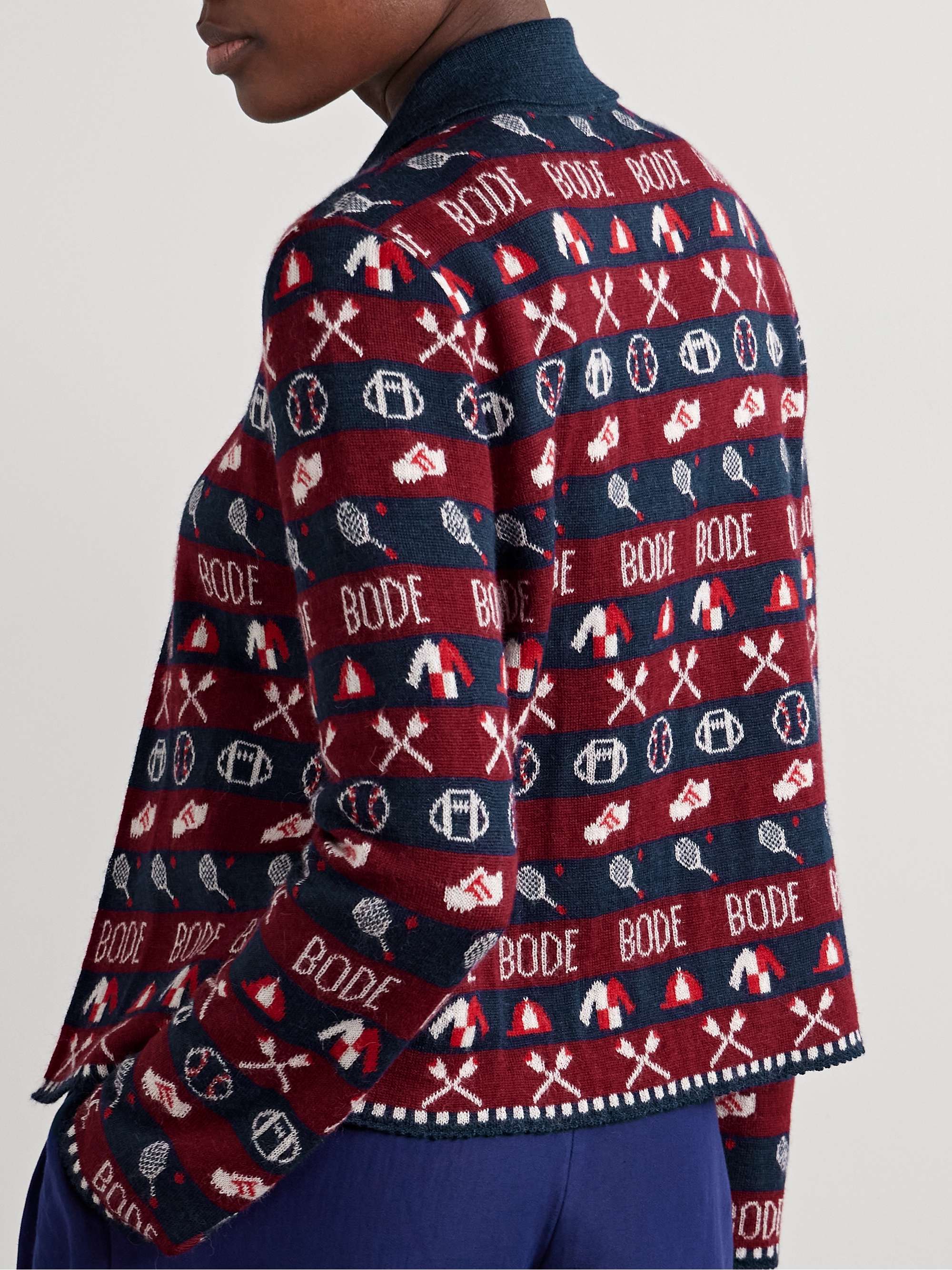 Jacquard-knit alpaca cardigan view