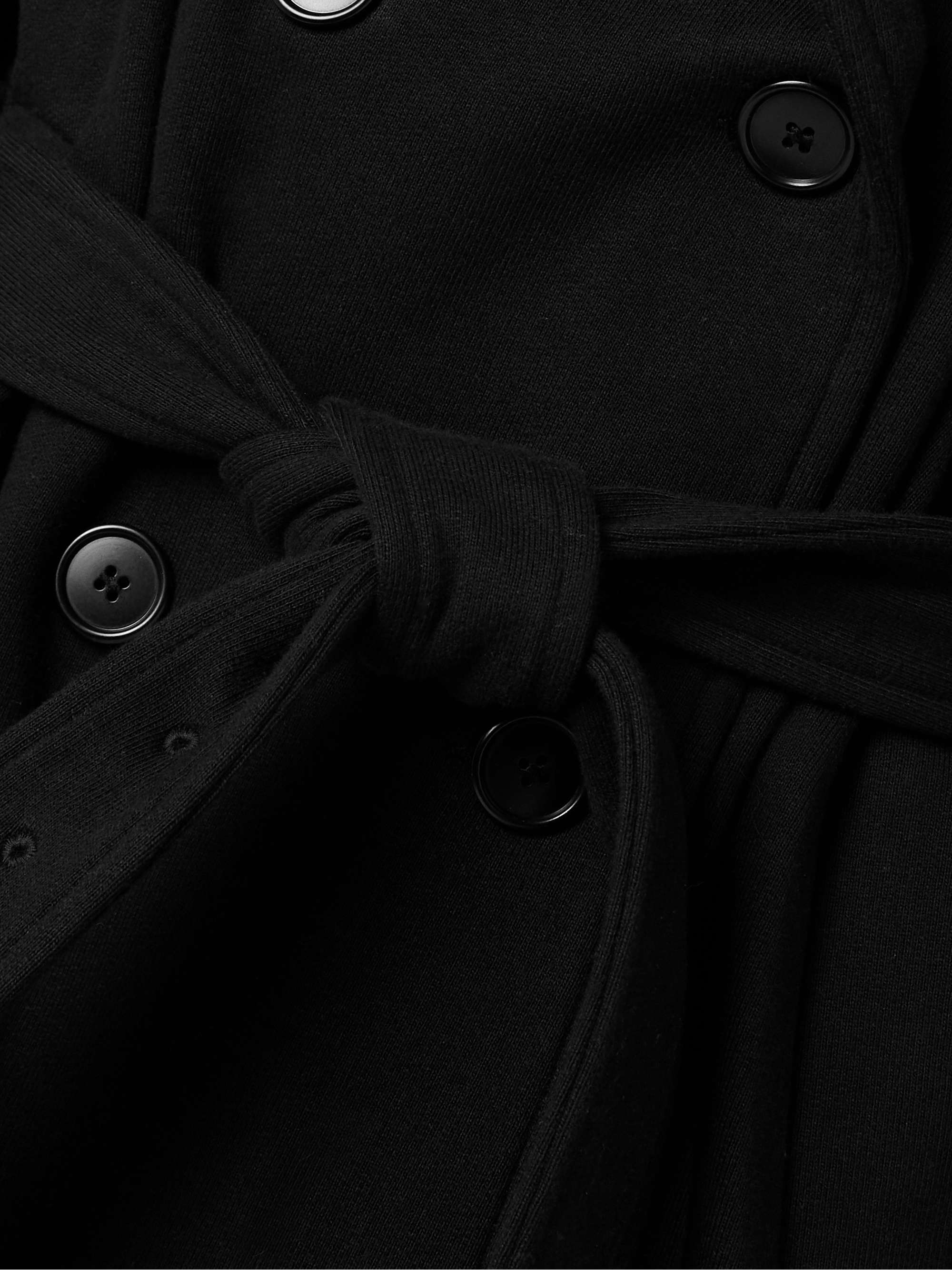 Hooded double-breasted belted cotton-jersey jacket view