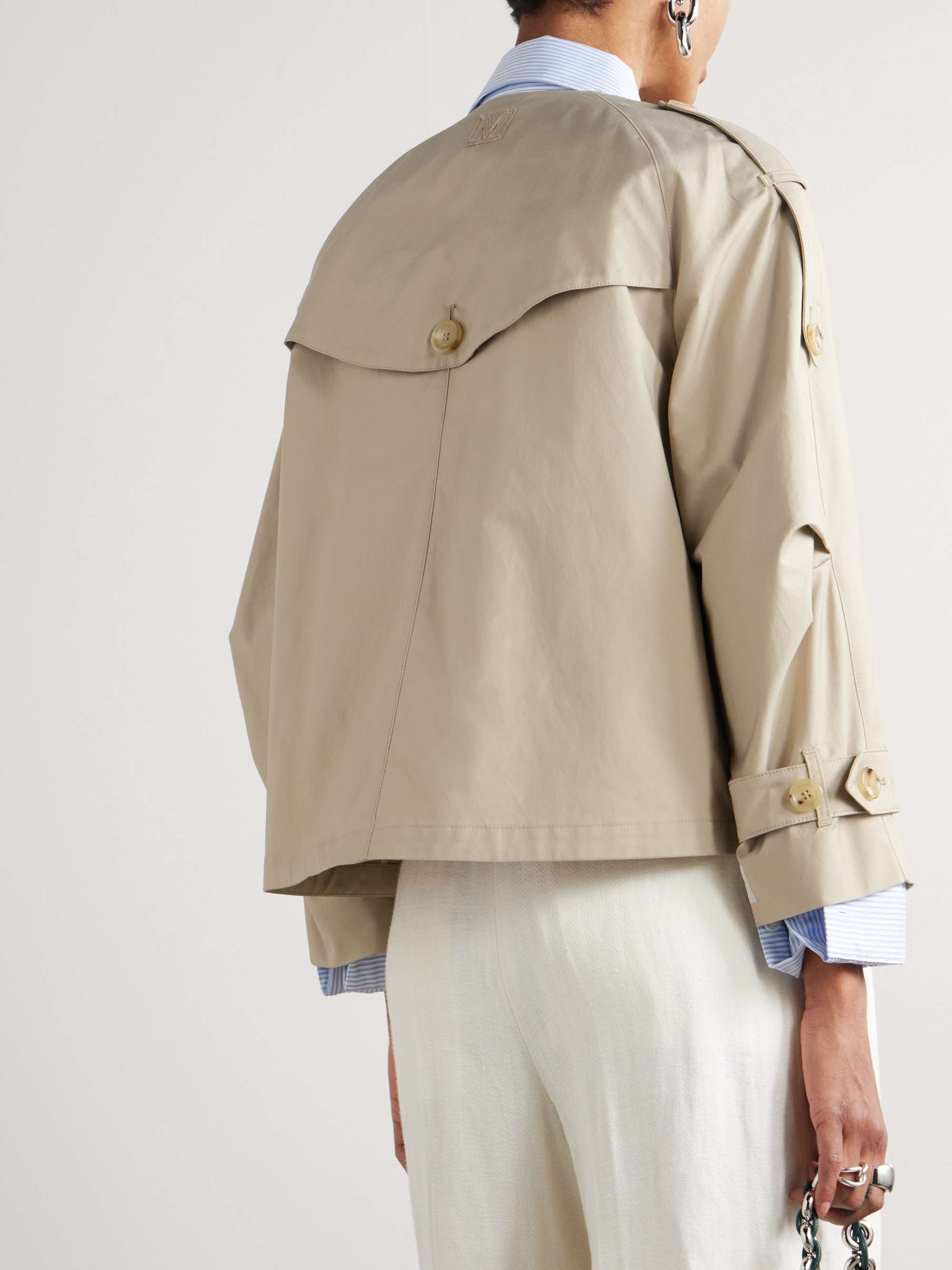 Jim double-breasted cropped cotton-blend gabardine trench coat view