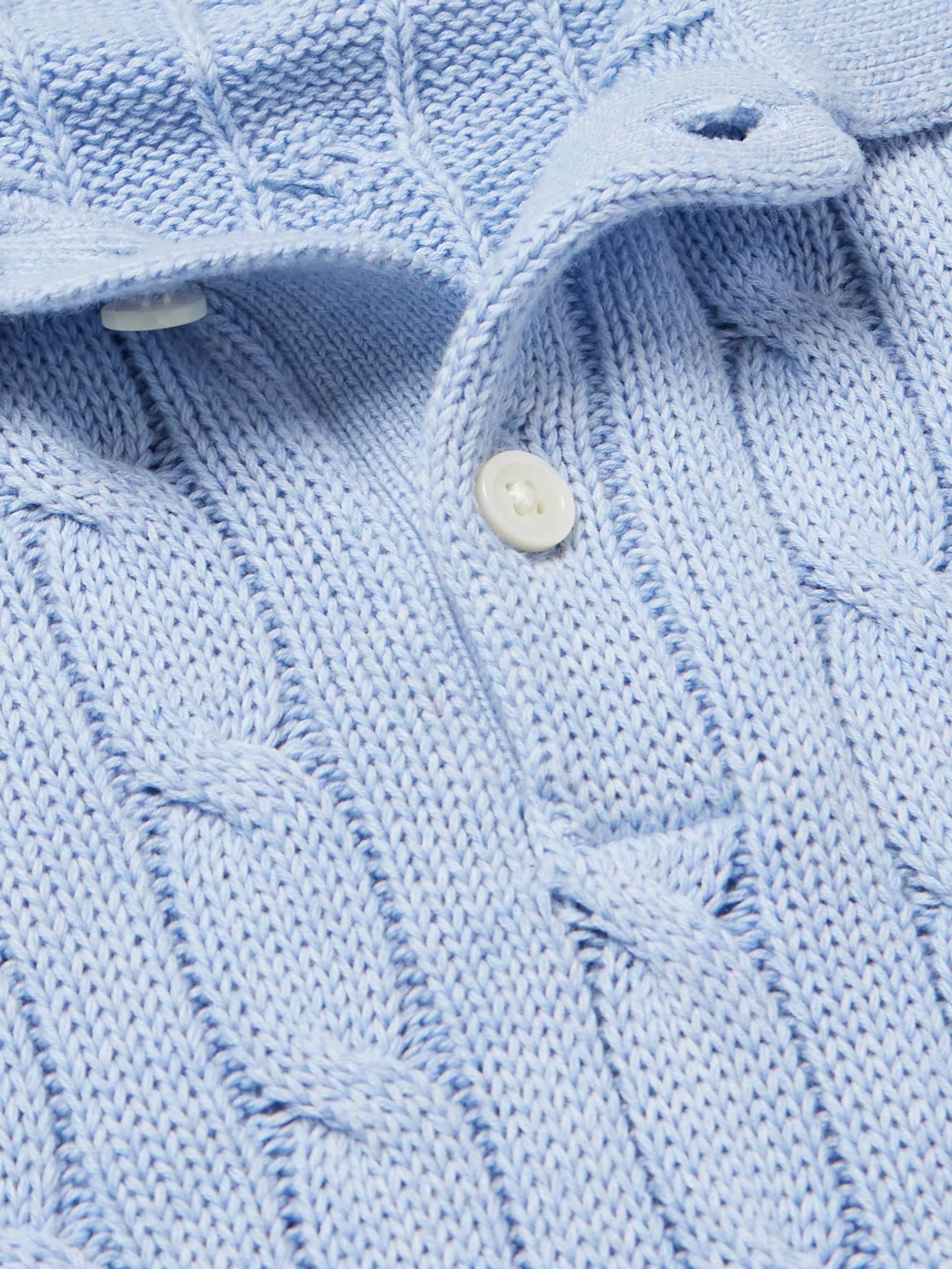 Cable-Knit Cashmere Polo Shirt view