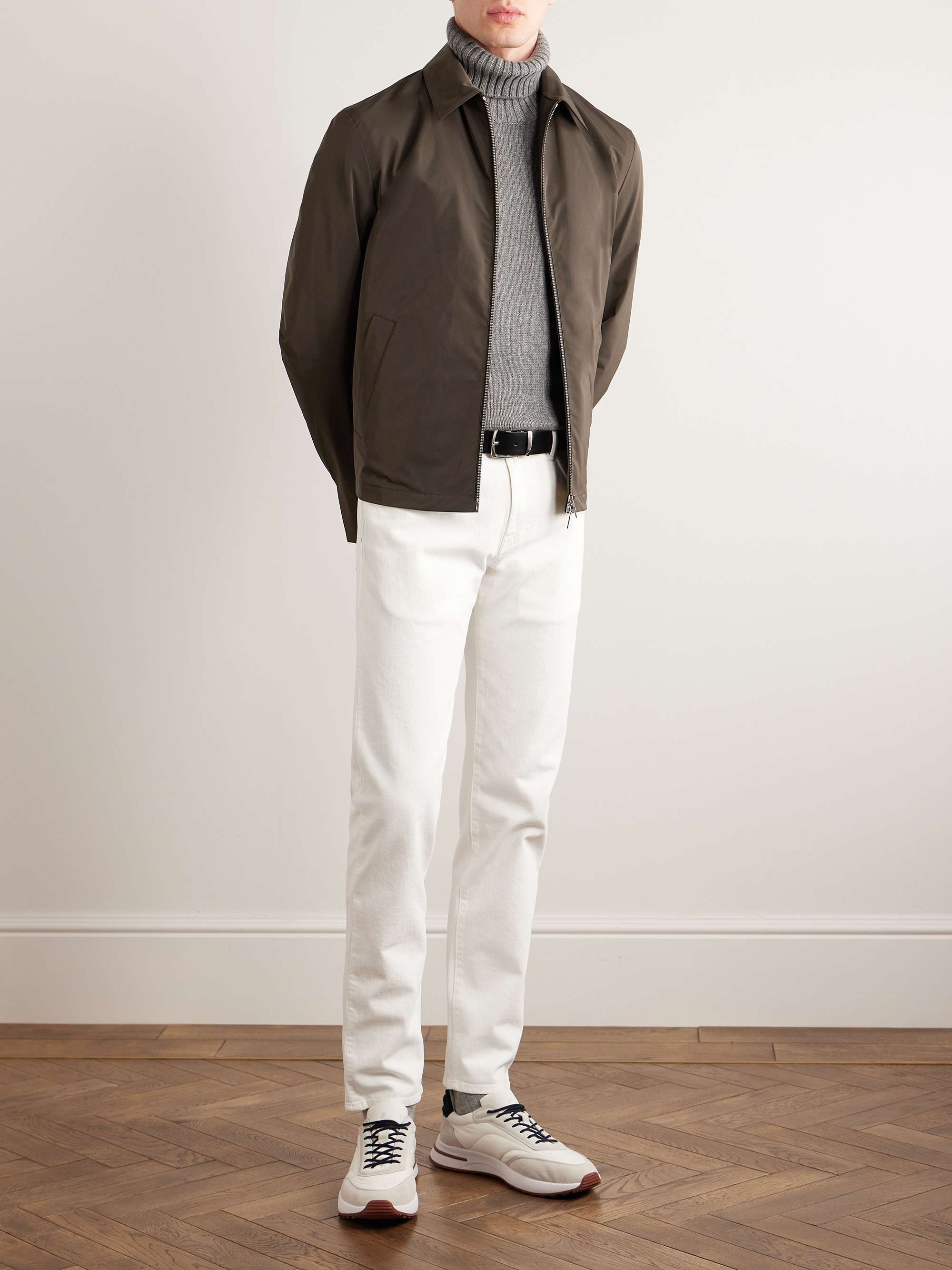 Maurin Leather-Trimmed Tech-Shell Blouson Jacket view