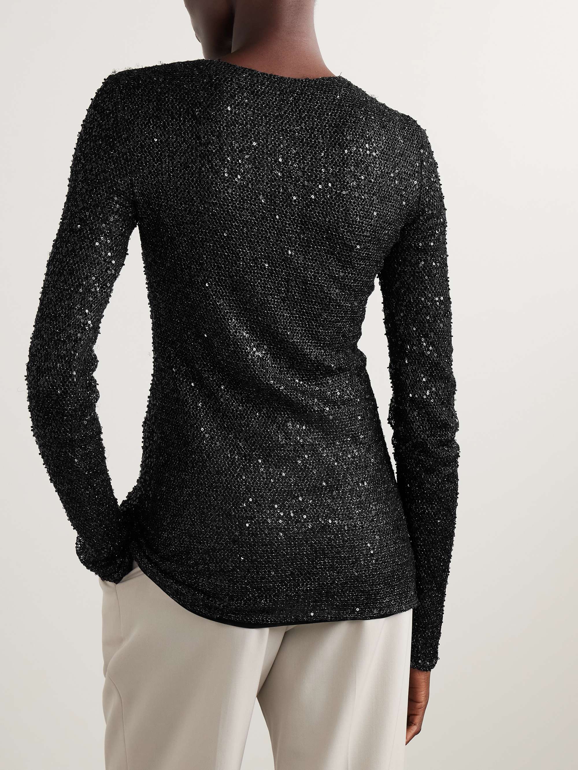 Sophie embellished metallic knitted top view