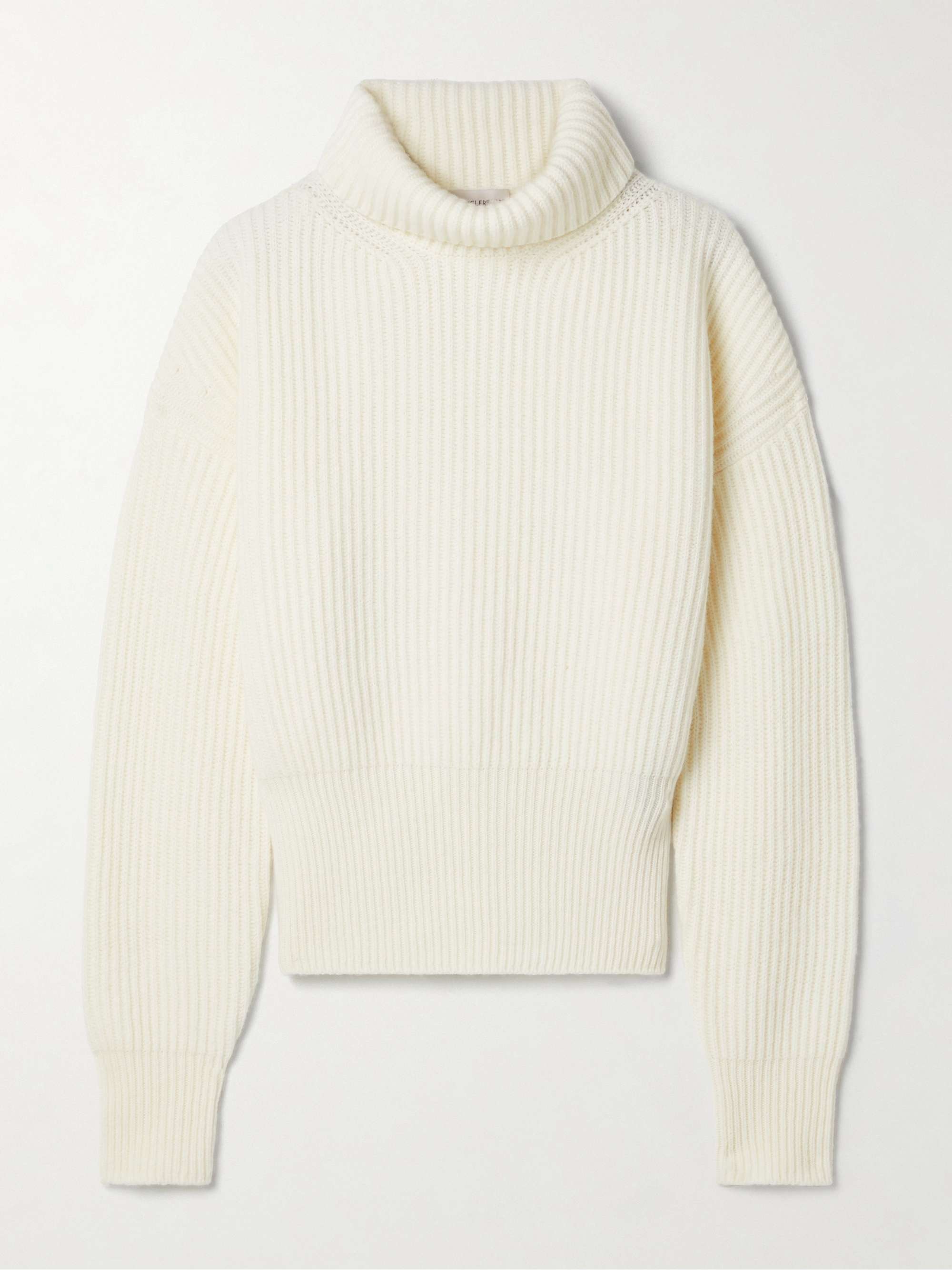 Ribbed wool turtleneck sweater view