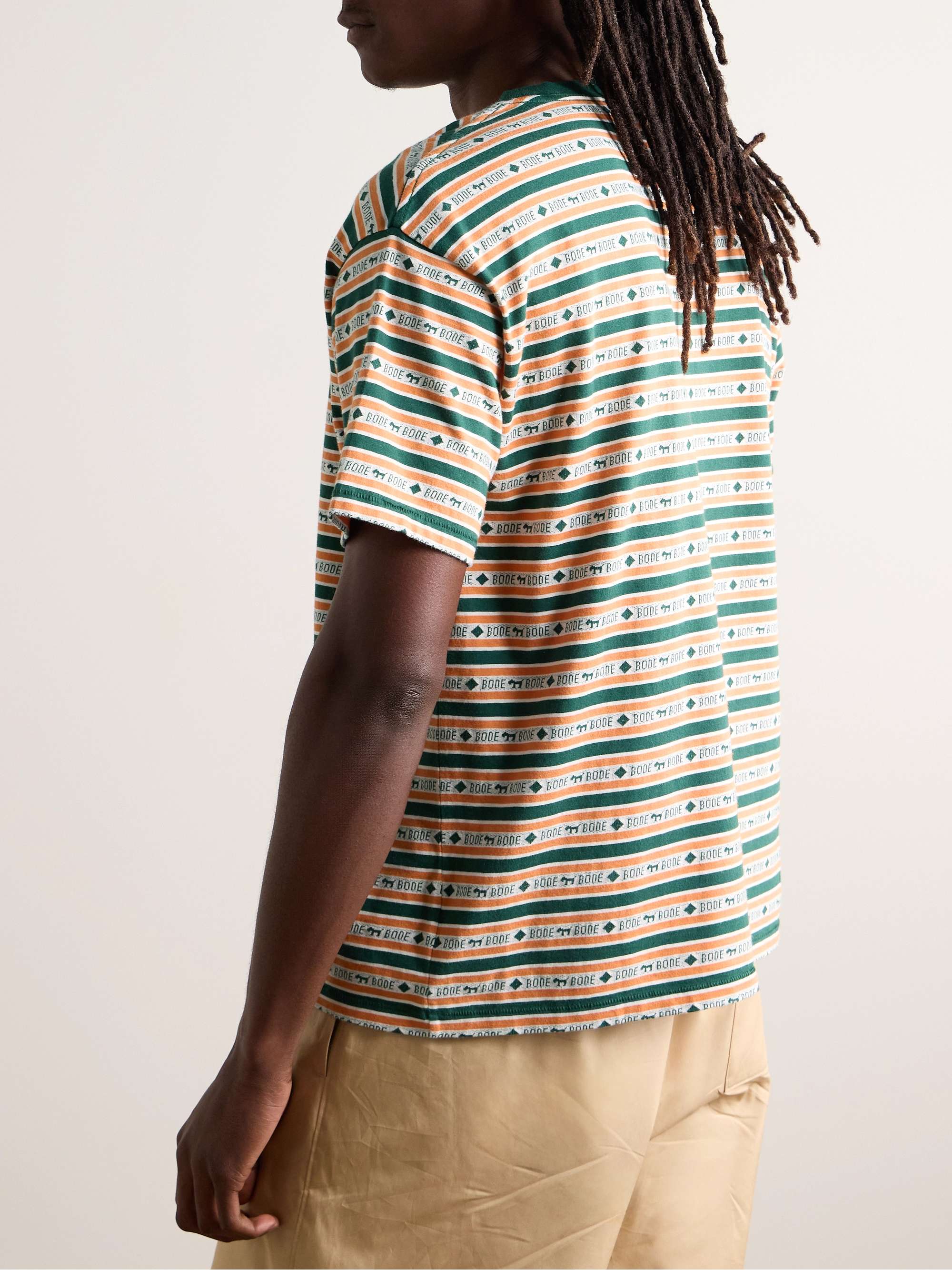 Scottie Striped Cotton-Jacquard T-Shirt view