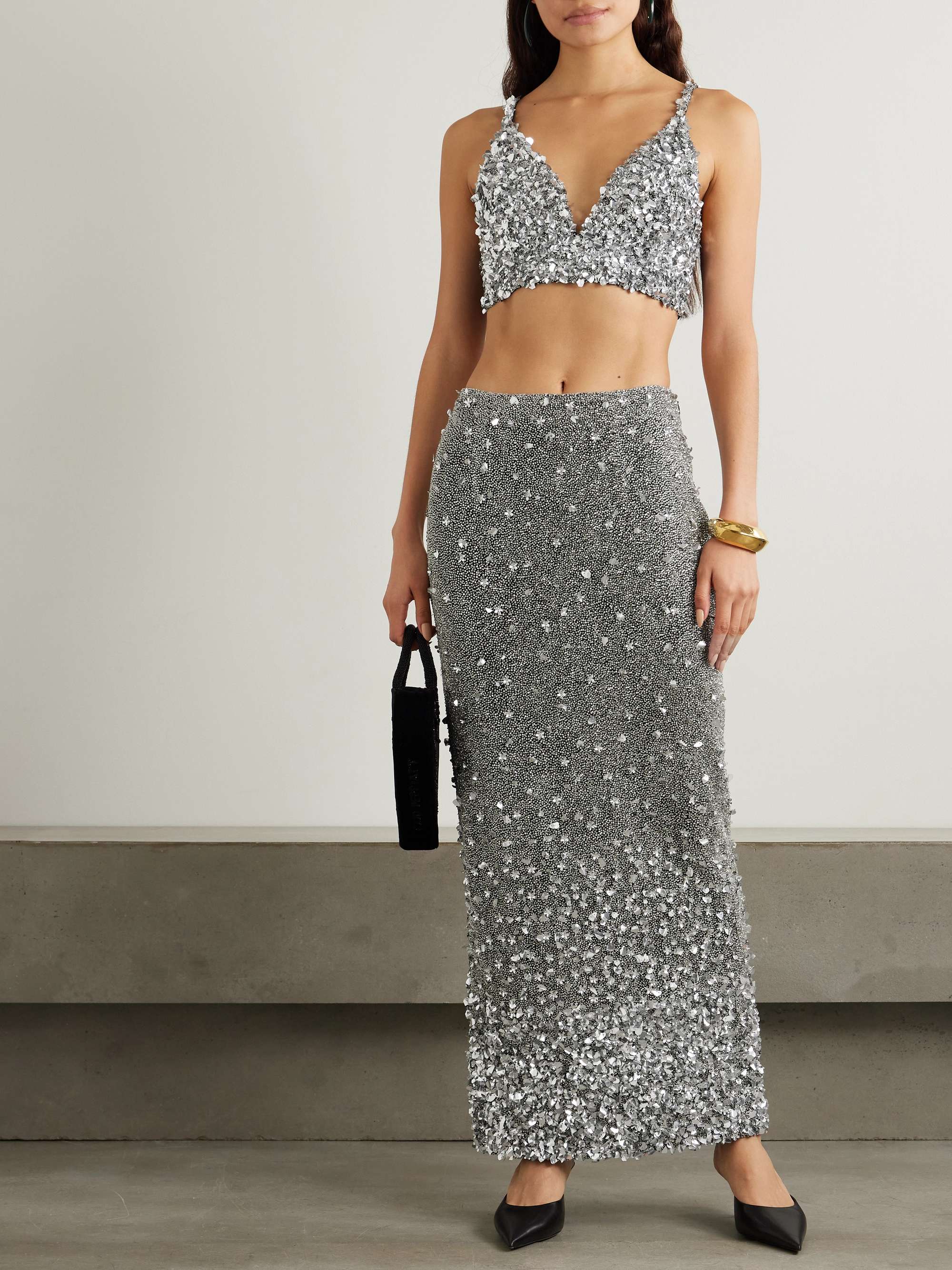 Midas embellished stretch-tulle maxi skirt view