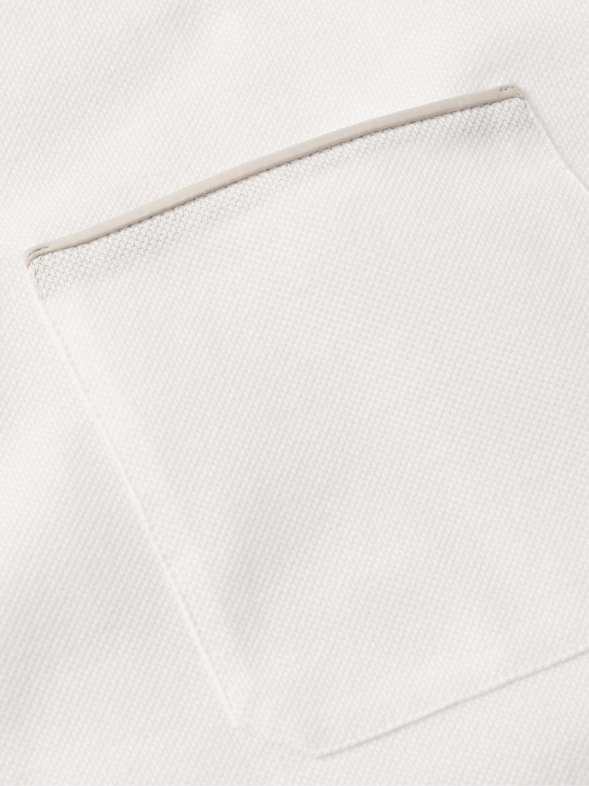 Slim-Fit Nubuck-Trimmed Cotton-Piqué Polo Shirt view