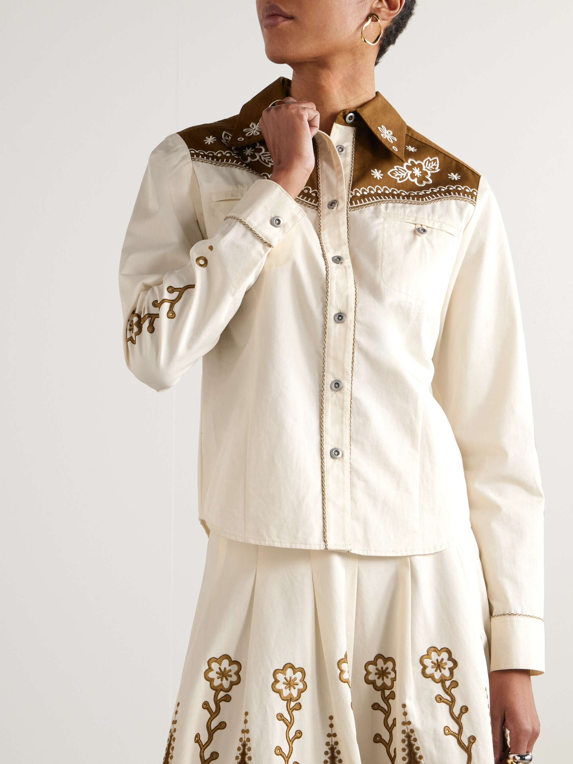 Rodeo embroidered cotton-drill shirt view