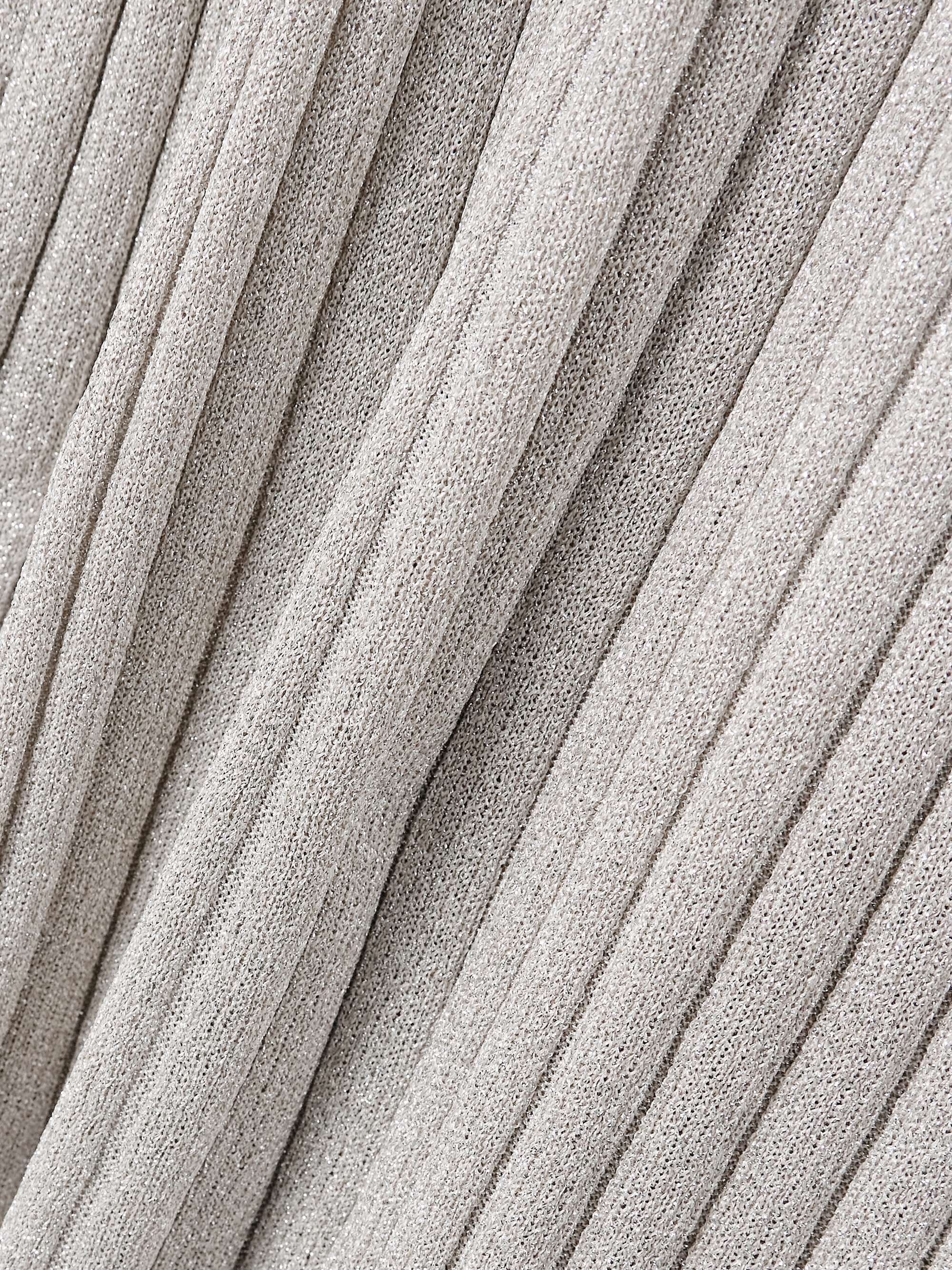 Metallic ribbed-knit halterneck maxi dress view