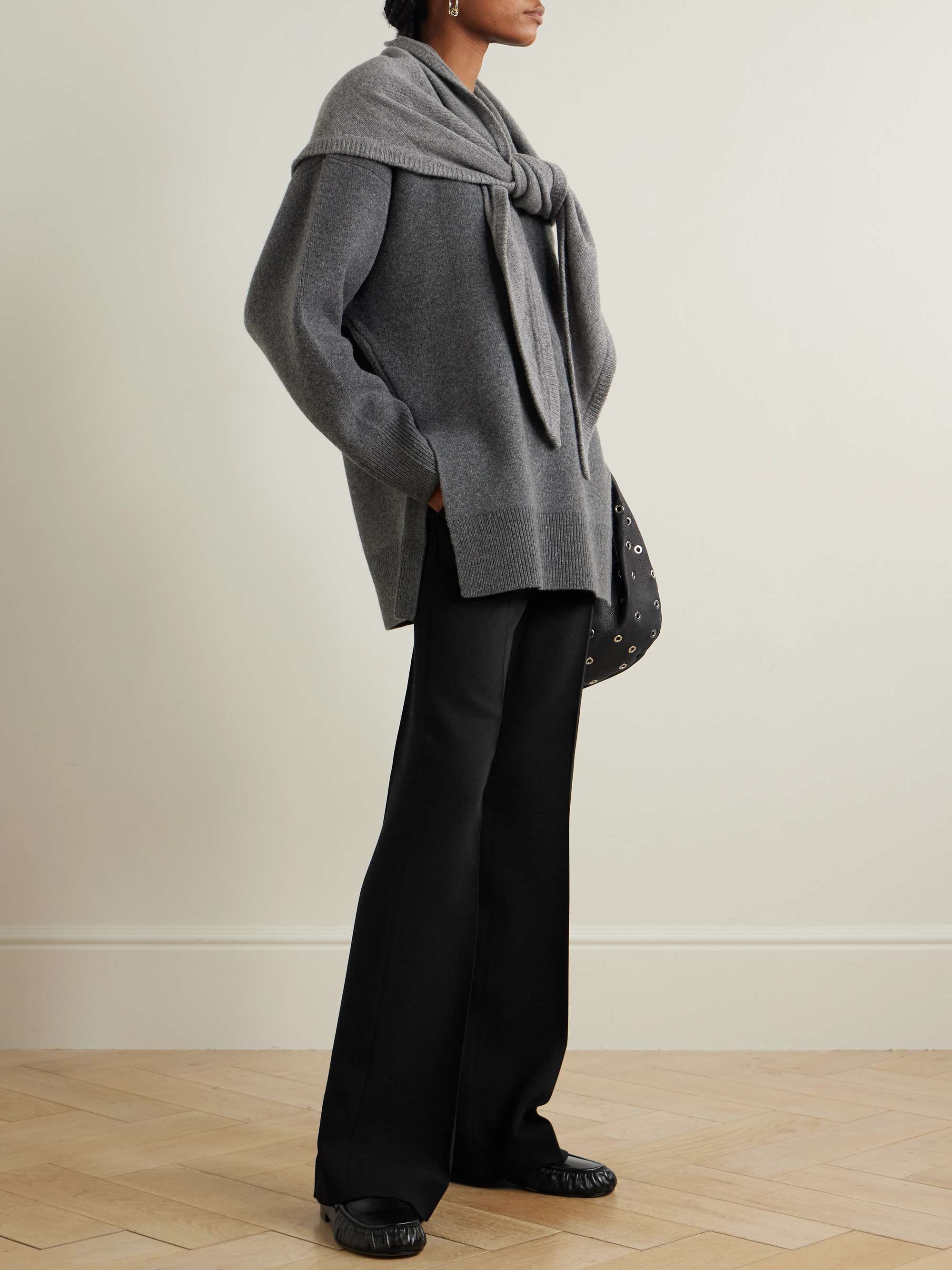 Crepe wide-leg pants view
