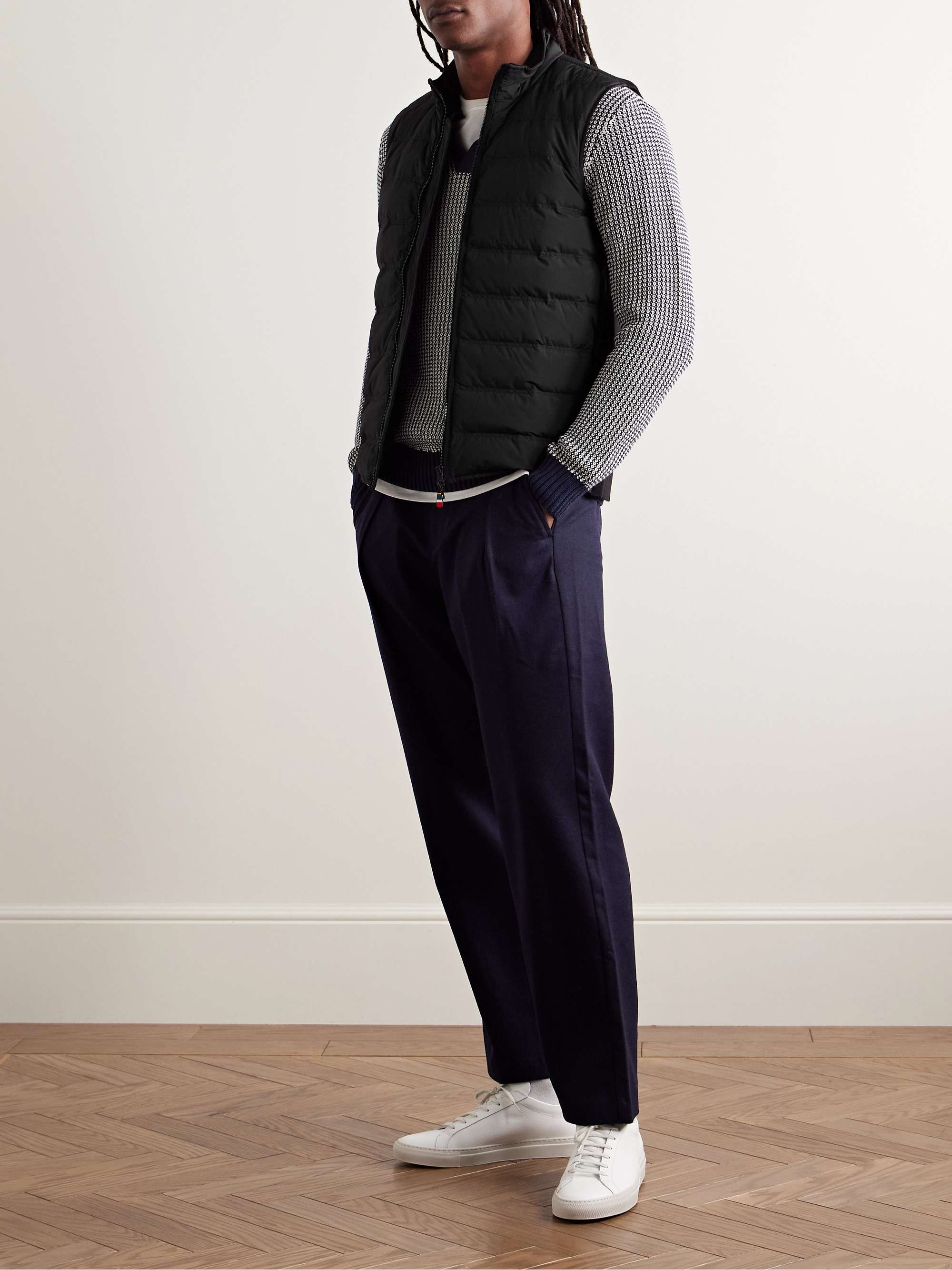 Fitzroy Slim-Fit Panelled Merino Wool and Quilted Shell Down Gilet view
