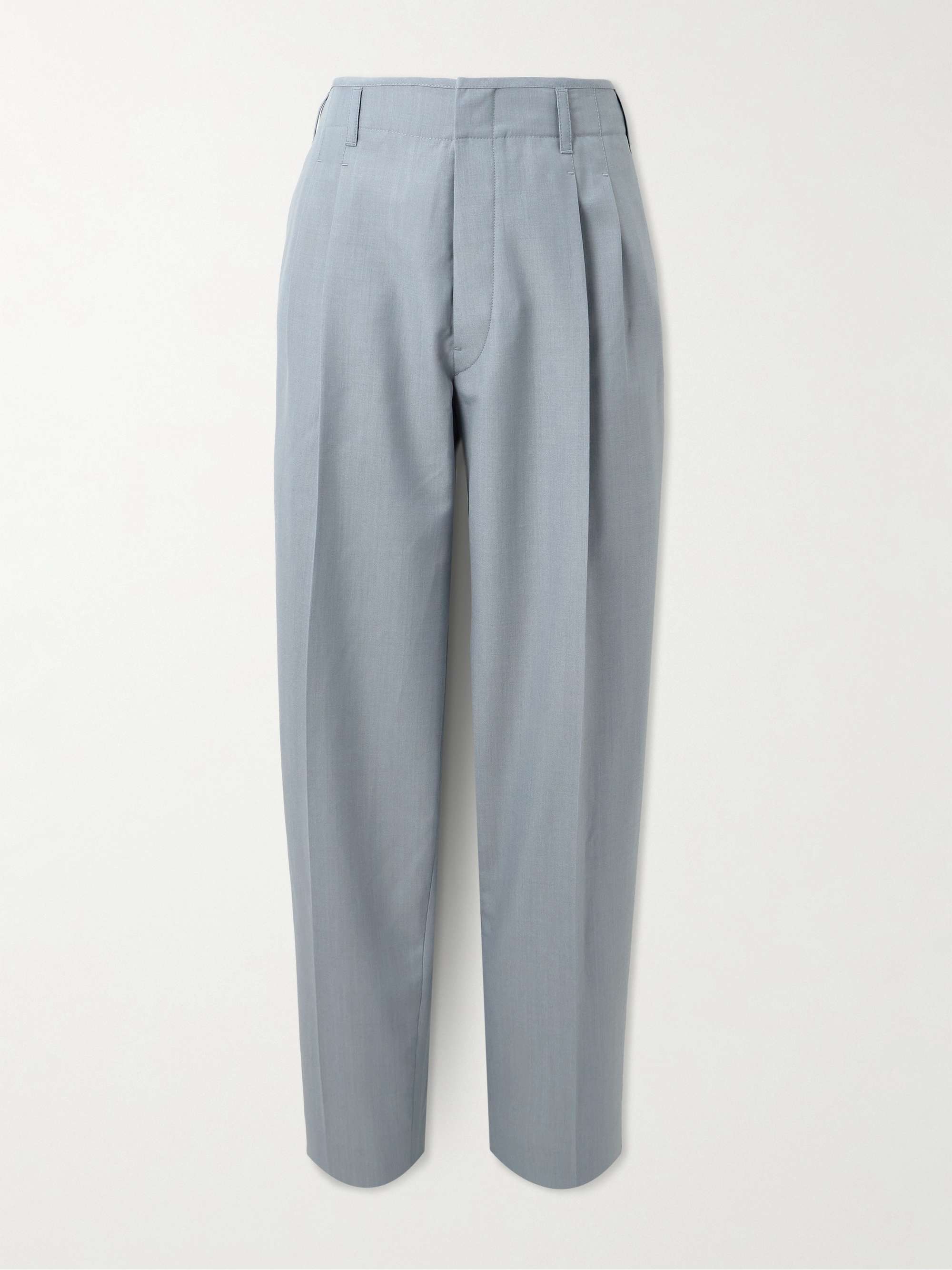 Tapered Pleated Twill Trousers view