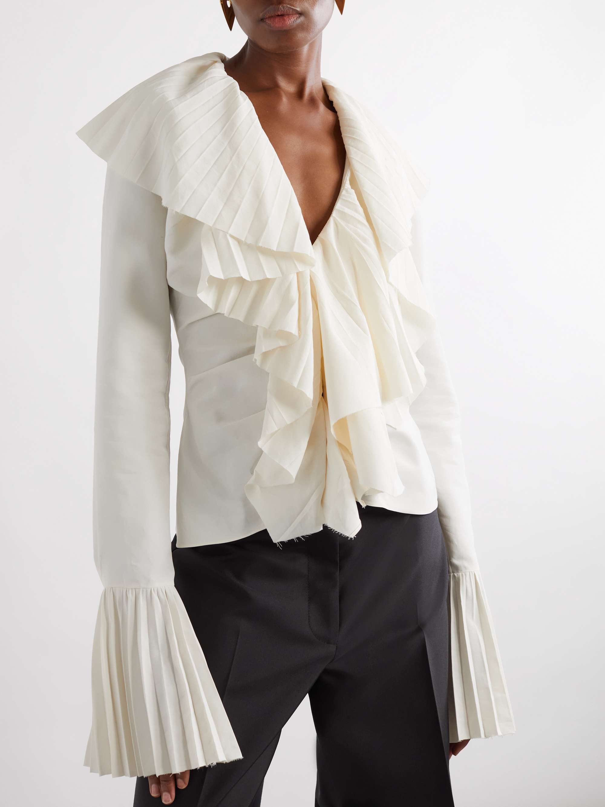 Pleated poplin blouse view