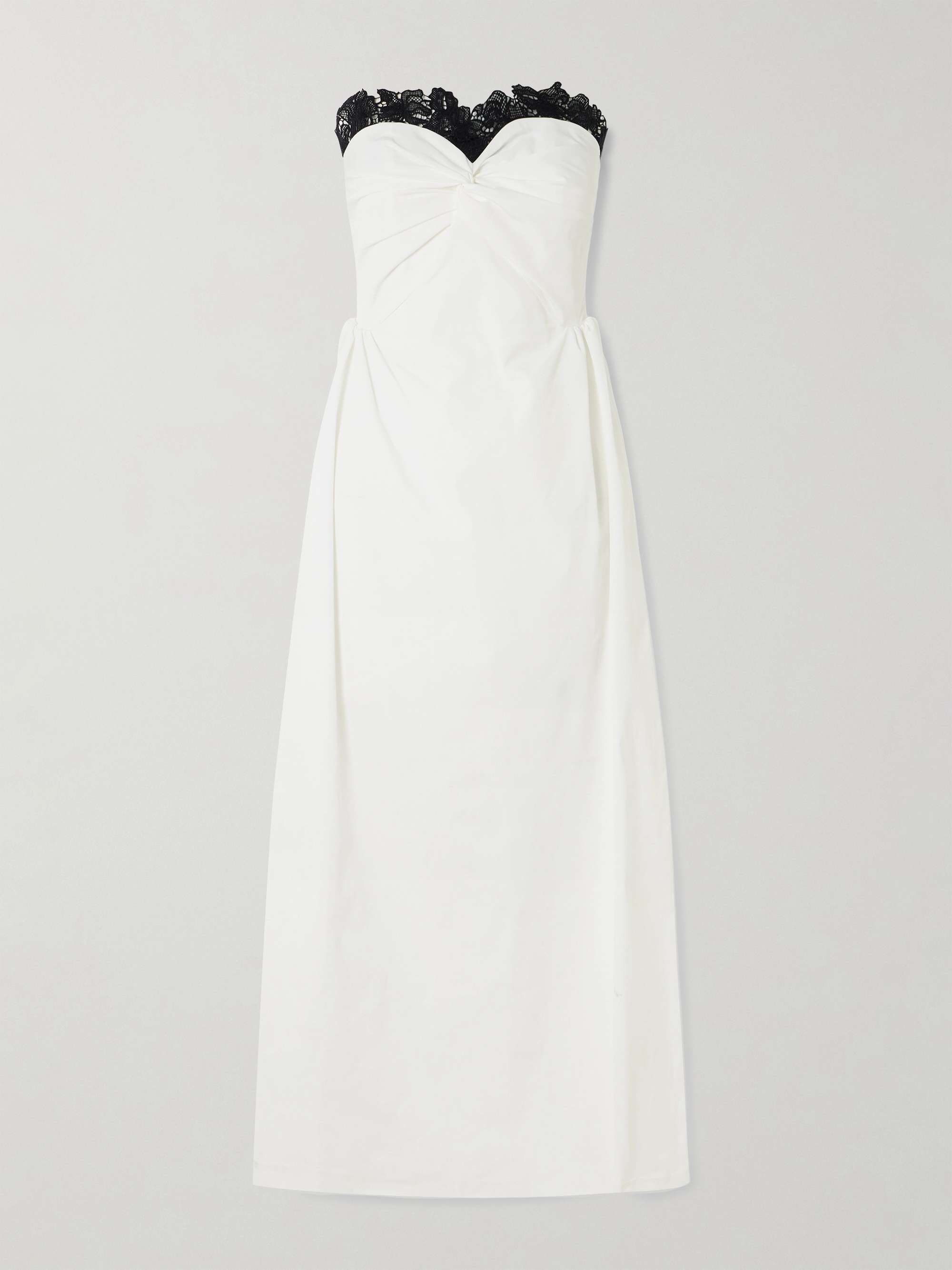 Rose guipure lace-trimmed faille maxi dress view