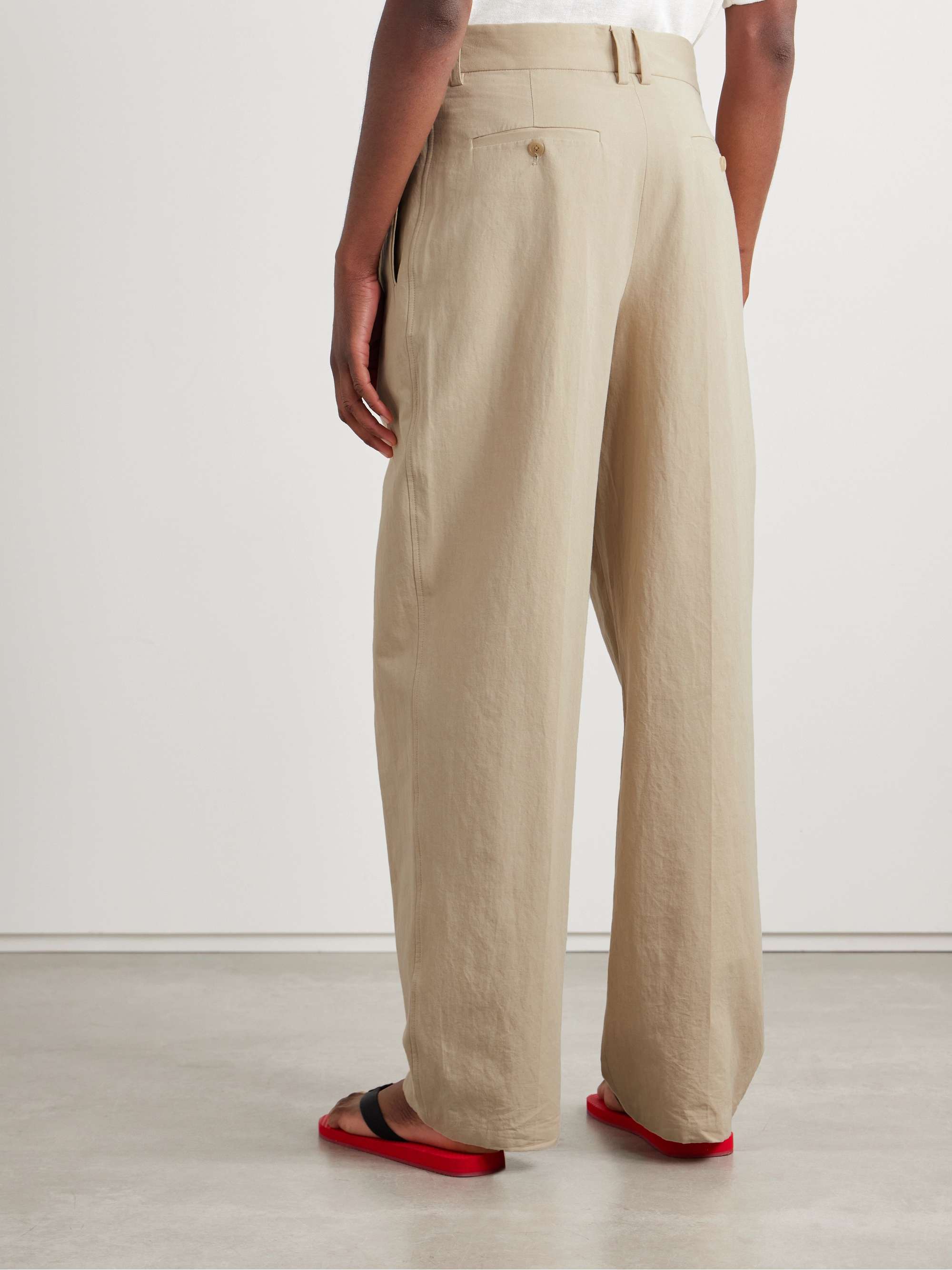 Lilas pleated cotton-blend twill tapered pants view